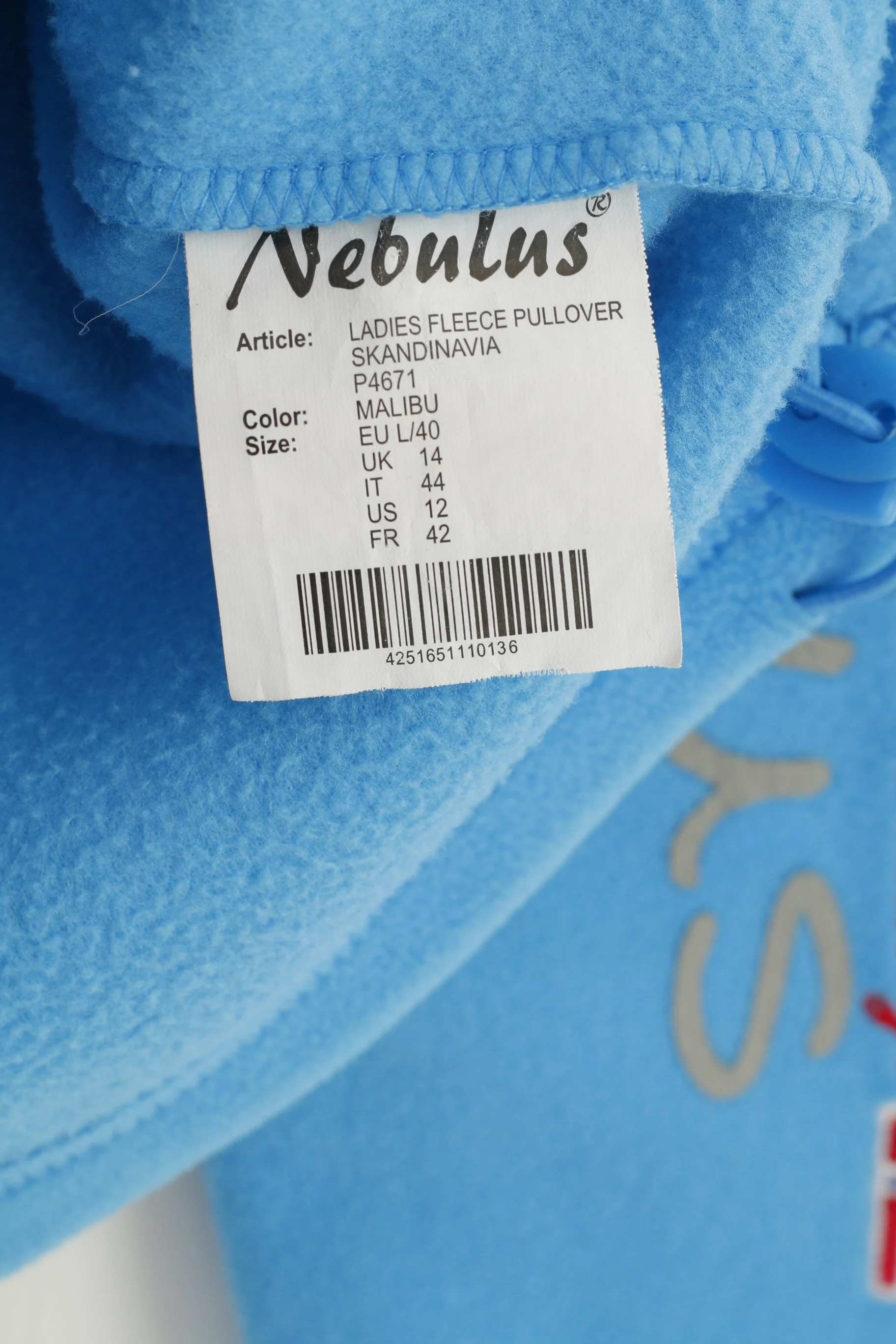 Nebulus Woman L Fleece Blue Mountain Sweatshirt Zip Neck Outdoor Top - Image 6