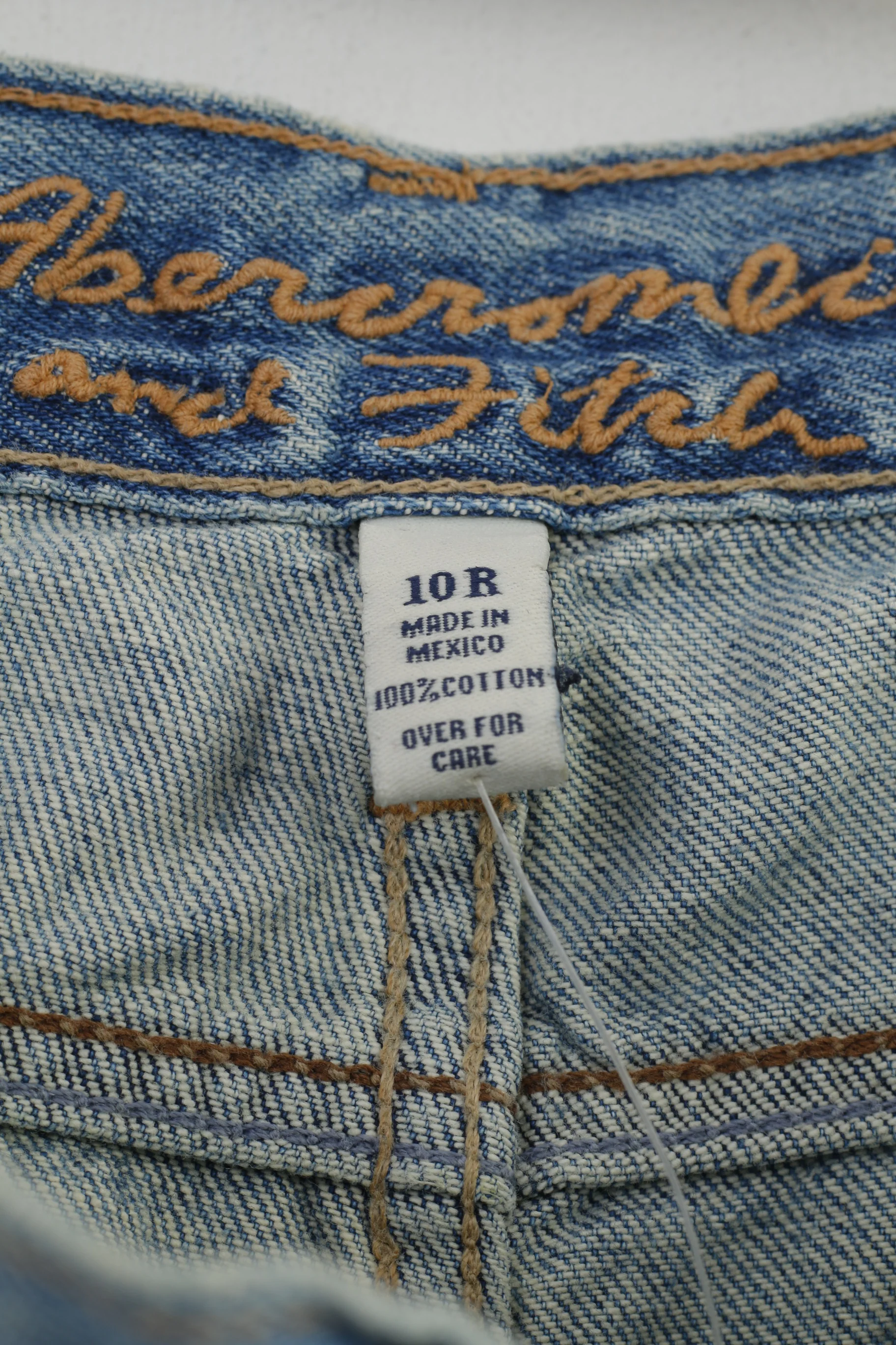 NEW Abercrombie & Fitch Women 10 Trousers Jeans Blue Cotton Low Rise Wide Legs Pants - Image 6