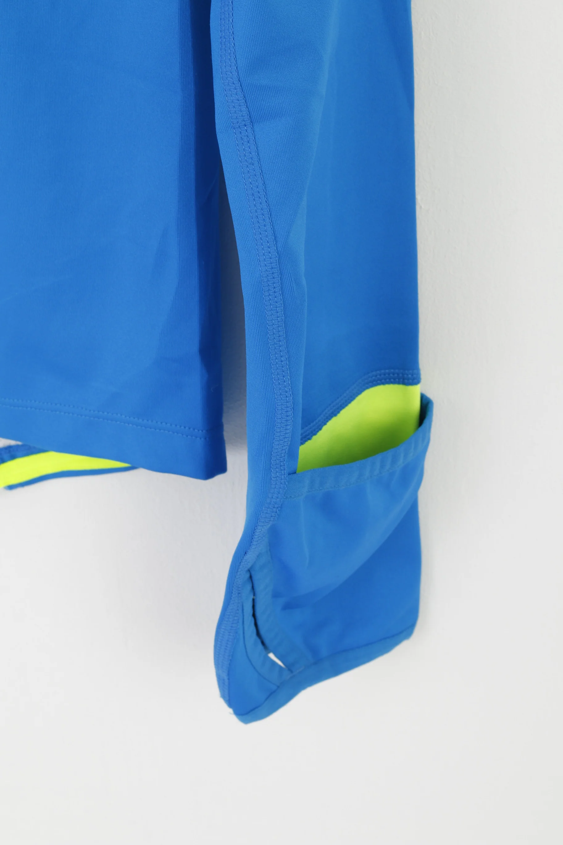 New Balance Men XS Shirt Blue Run Sportswear Long Sleeve Zip Neck Top - Image 3