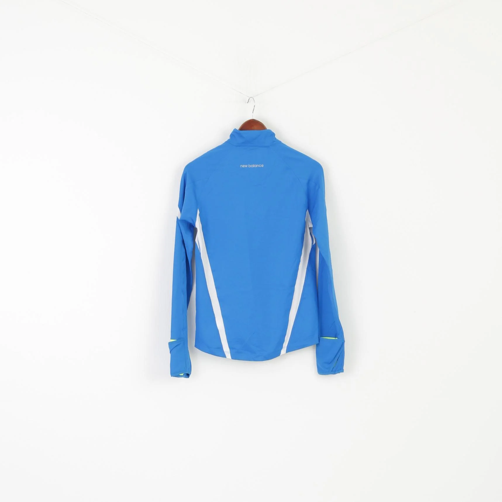 New Balance Men XS Shirt Blue Run Sportswear Long Sleeve Zip Neck Top - Image 6