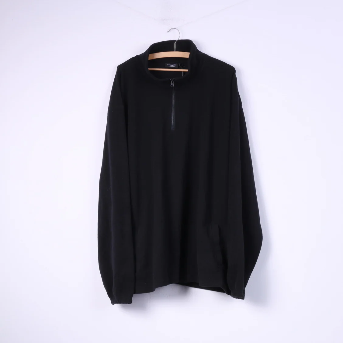 New Capsule Mens 3XL Feece Top Black Sweatshirt Zip Neck
