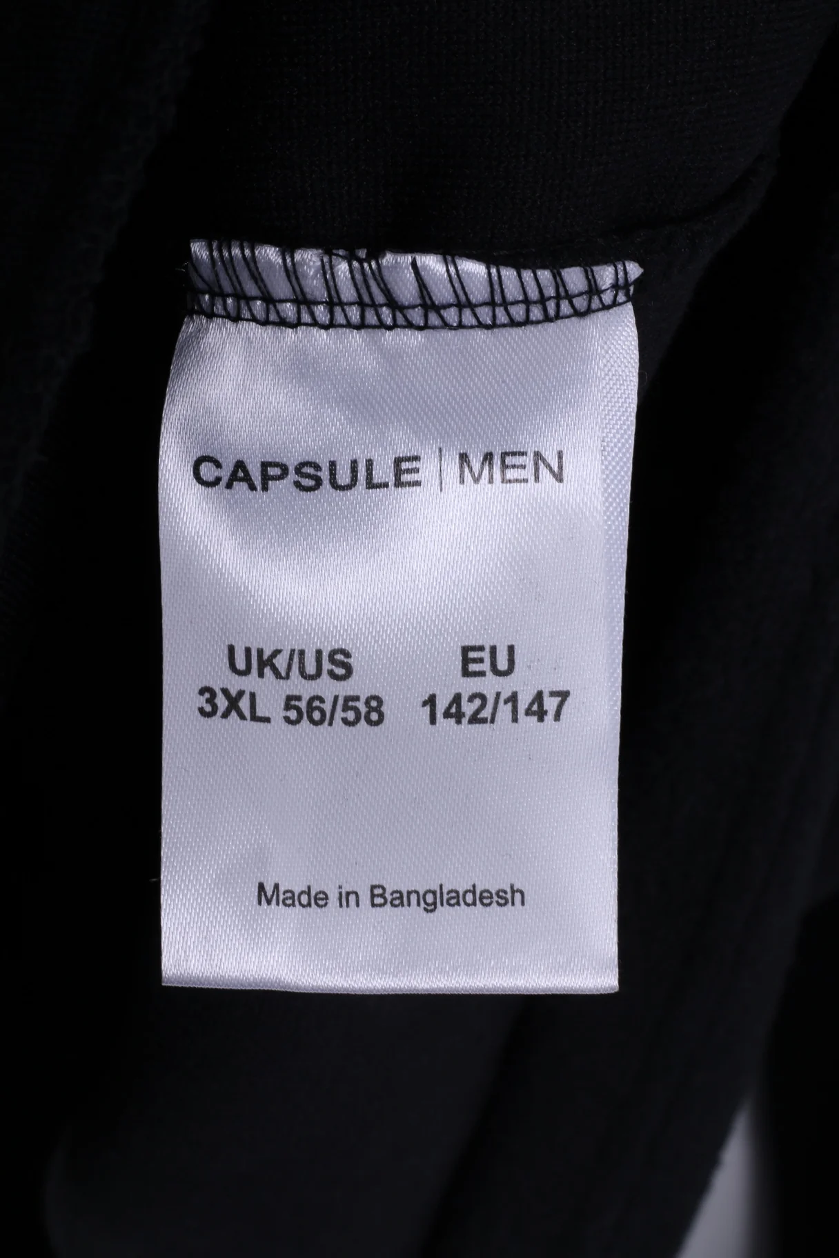 New Capsule Mens 3XL Feece Top Black Sweatshirt Zip Neck - Image 6