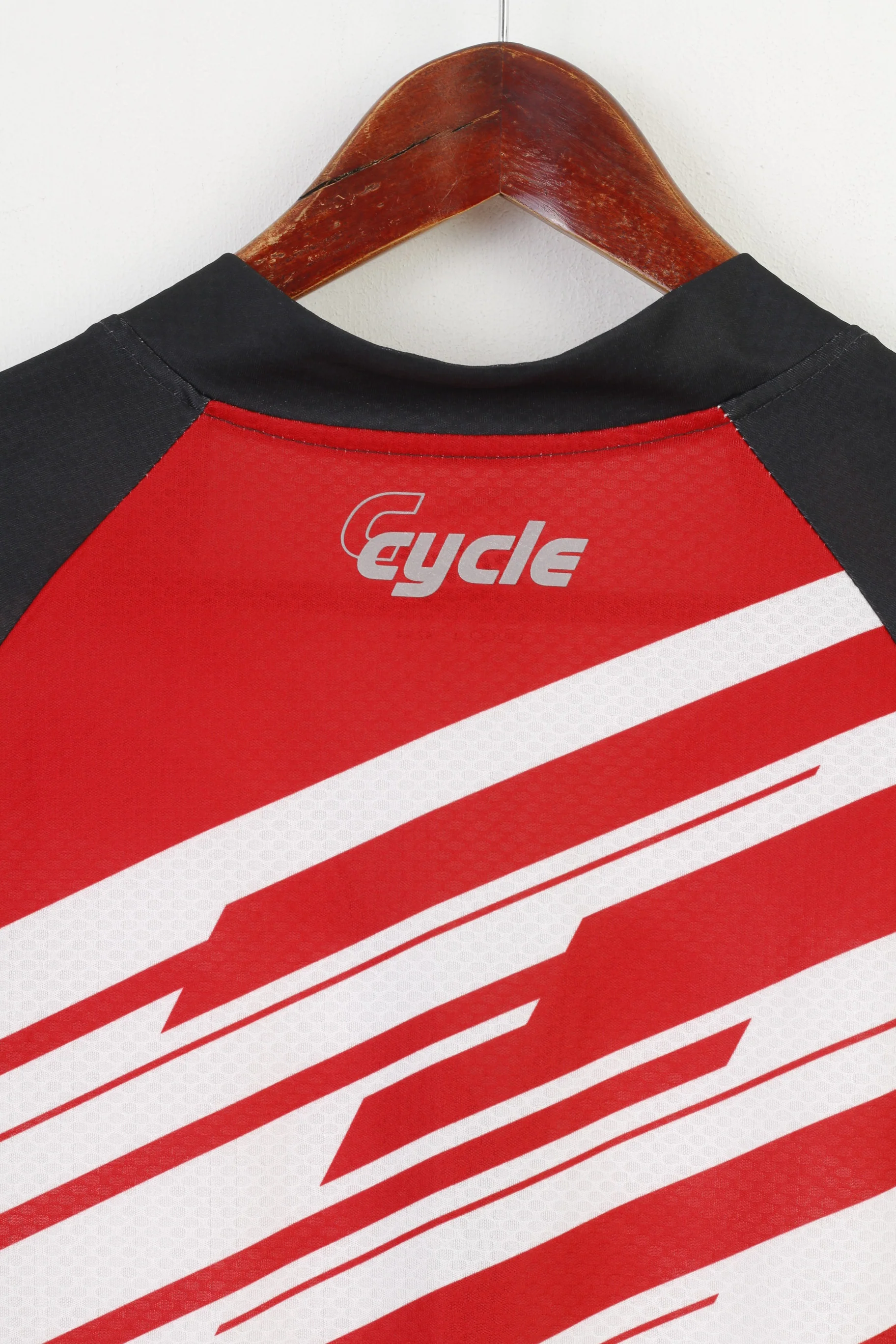 New Crivit Sports Men L 52/54 Cycling Shirt Zip Neck Red White Bike Jersey Pockets Top - Image 8