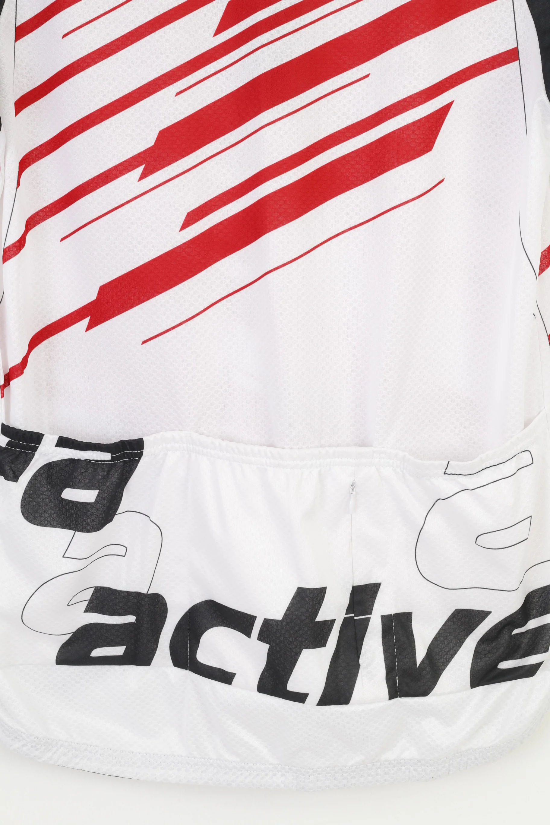 New Crivit Sports Men L 52/54 Cycling Shirt Zip Neck Red White Bike Jersey Pockets Top - Image 9