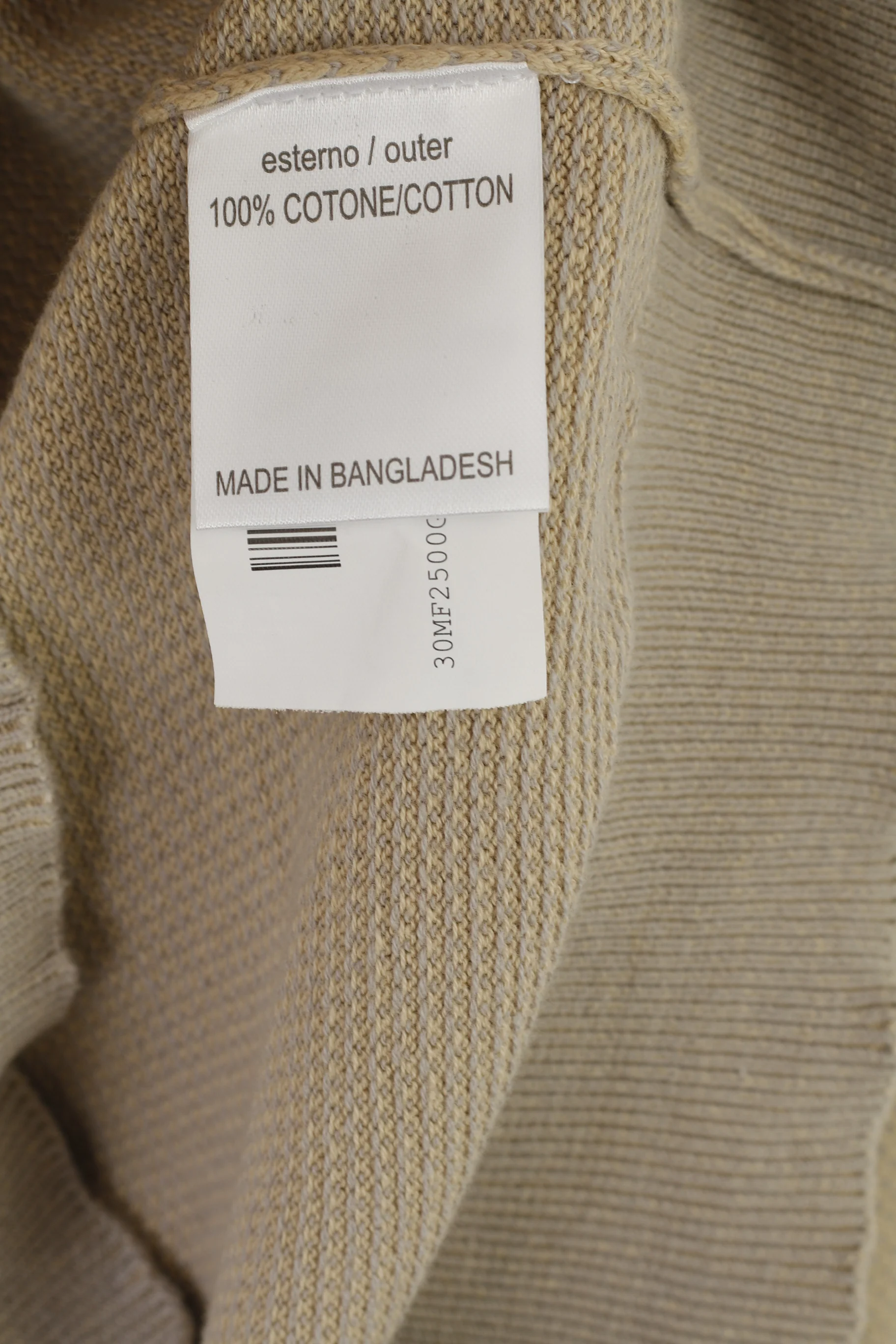 New Doppelganger Roma Men XXL (XL) Jumper Beige Gray Cotton Classic Stretch Sweater - Image 6