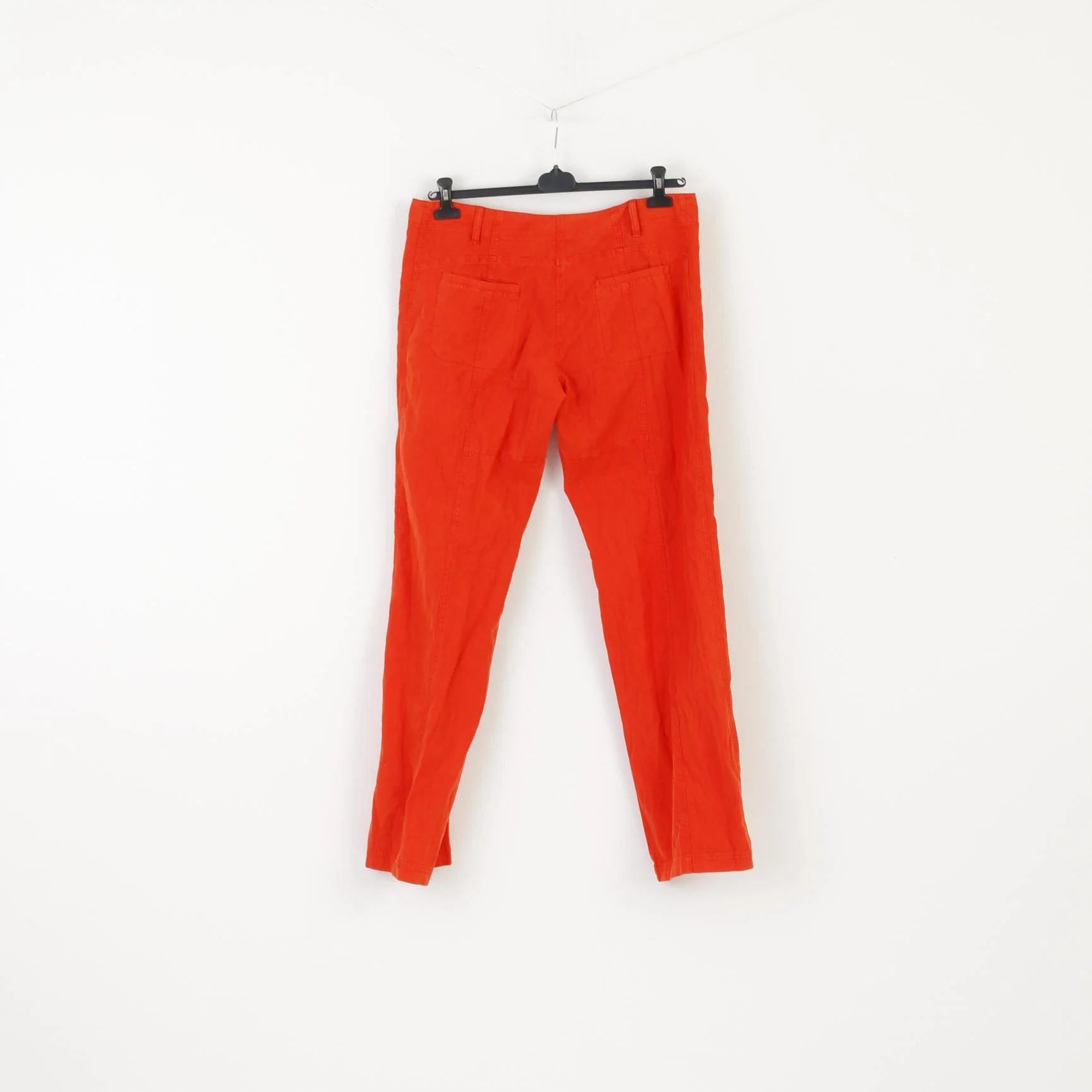 New Extenso Women 46 Trousers Orange Linen Cotton Summer Casual Pants - Image 5