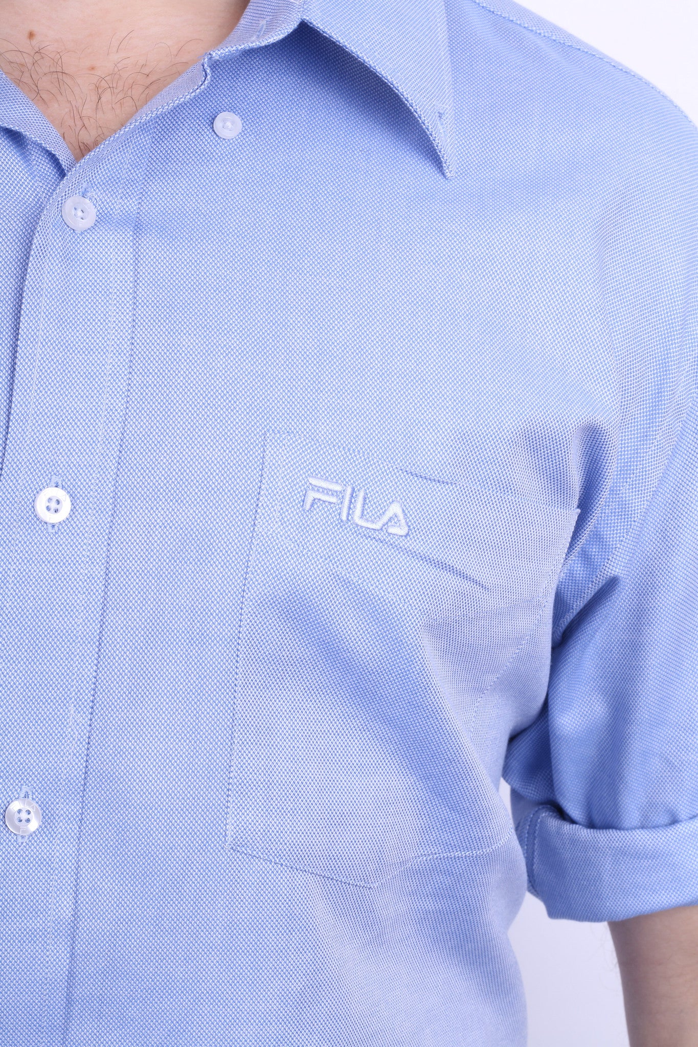 New Fila Mens 2XL Casual Shirt Long Sleeve Blue Checkered Cotton - Image 5