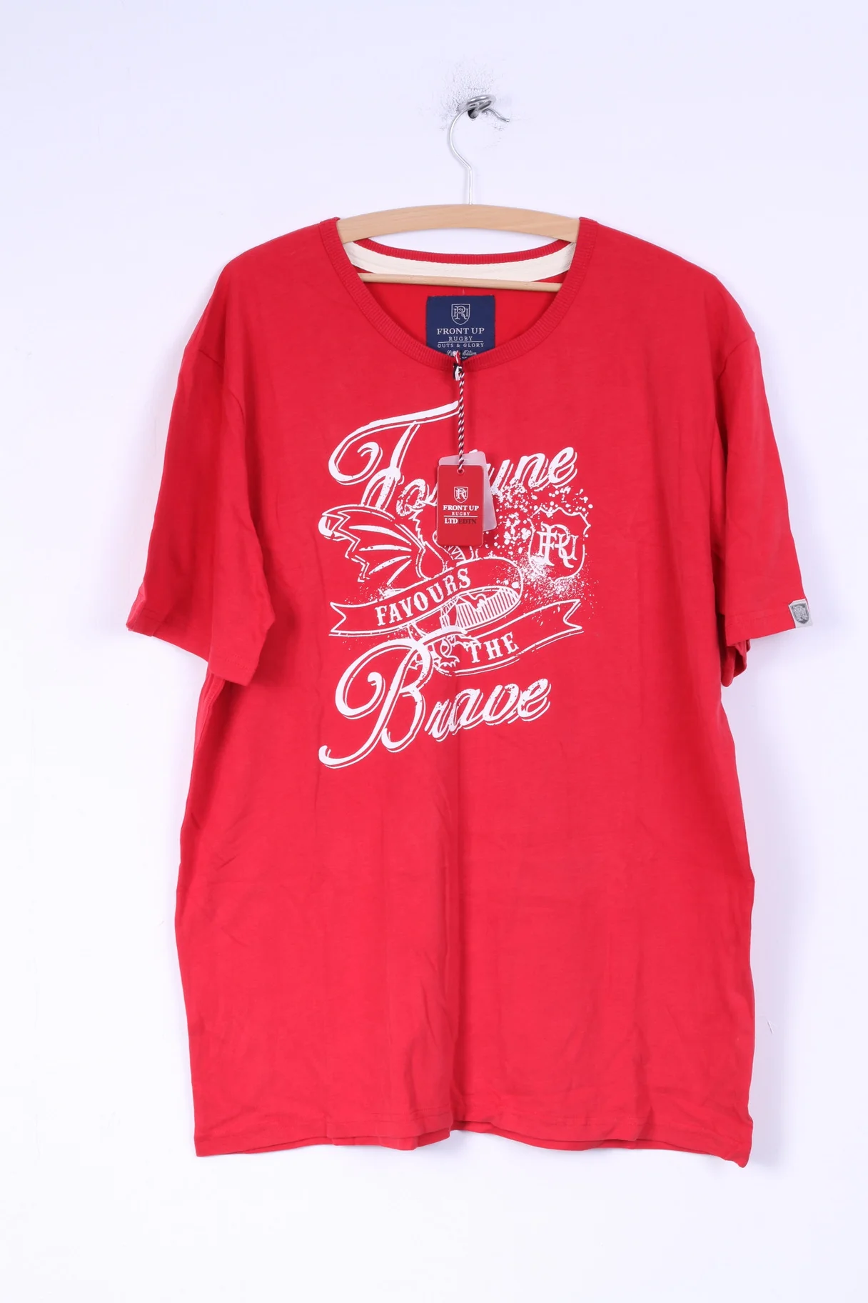 New Front Up Rugby Mens XXL Shirt Red Cotton Sport Guts& Glory