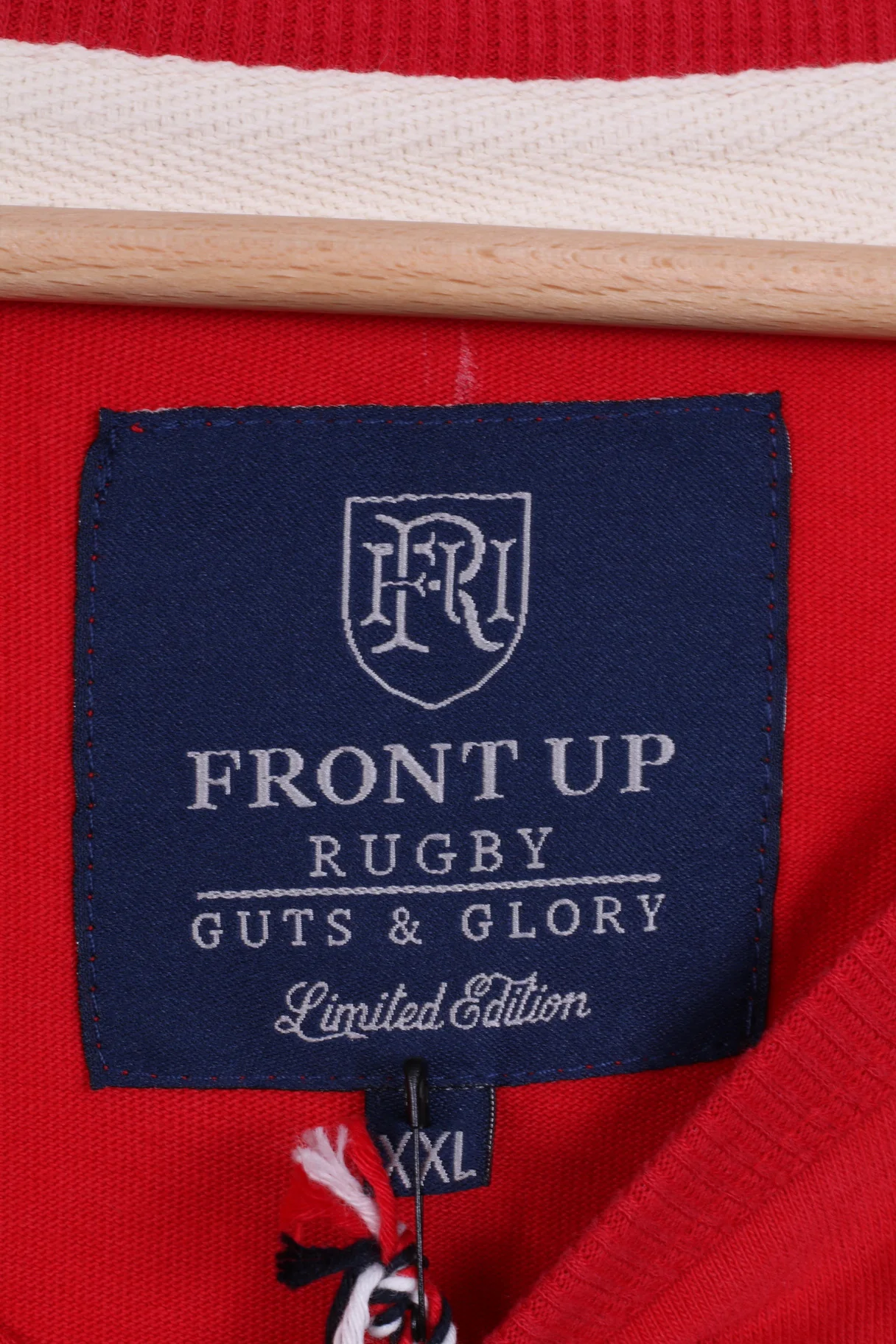 New Front Up Rugby Mens XXL Shirt Red Cotton Sport Guts& Glory - Image 3