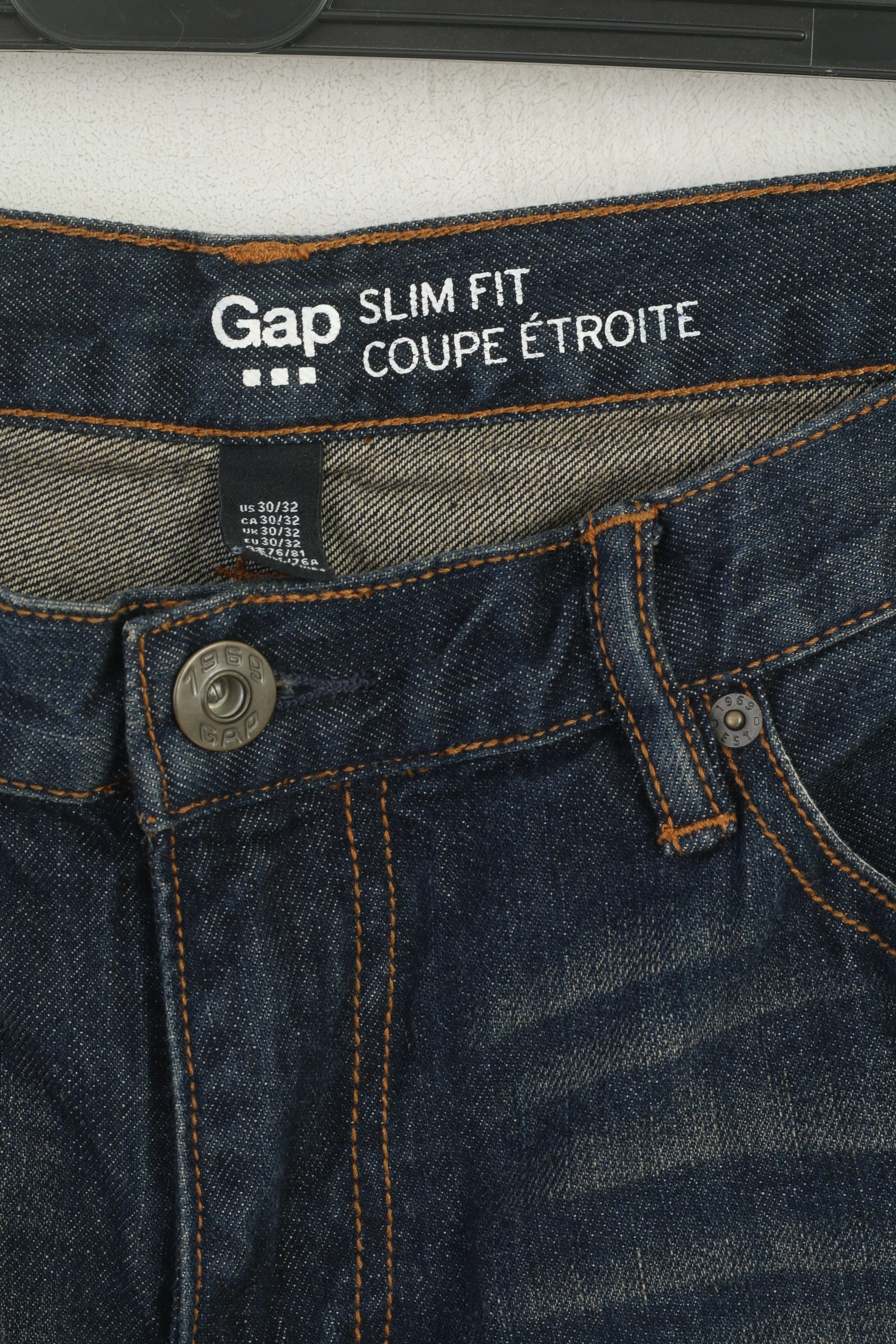 New GAP Women 30 Jeans Trousers Navy Cotton Denim Slim Fit Pants - Image 3