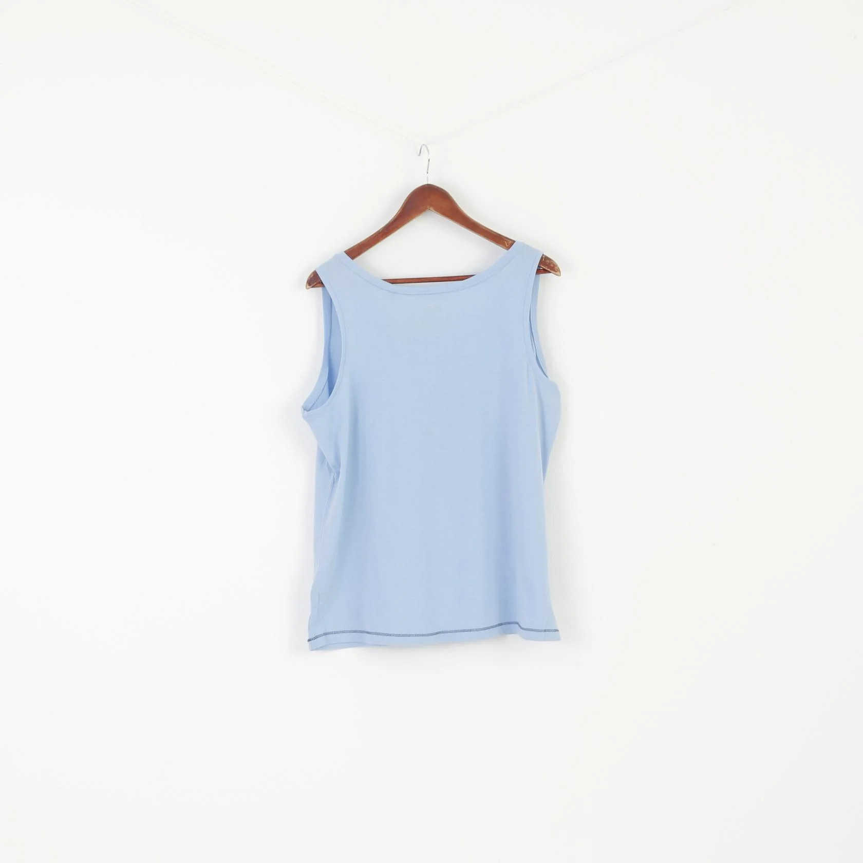 New Jack Wolfskin Women L 14-16 Shirt Blue Cotton Crew Neck Sleeveless Tank Top - Image 5