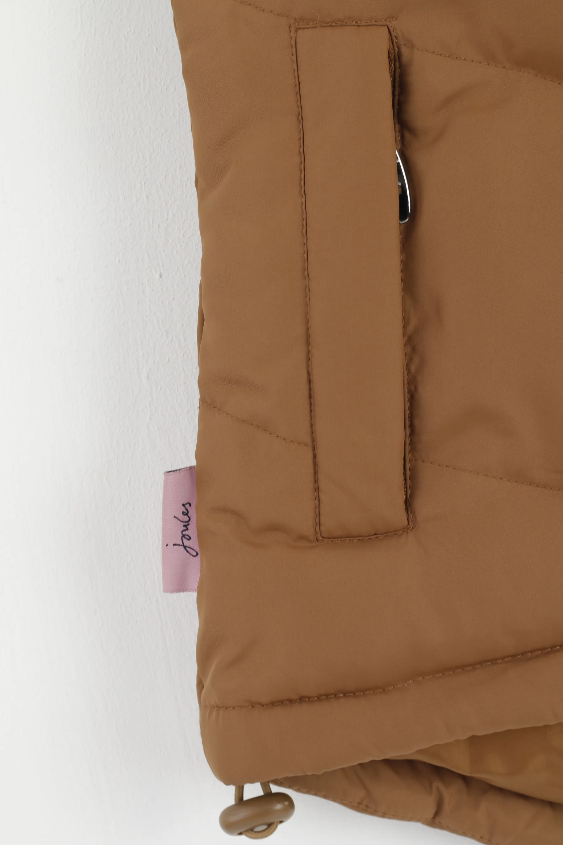 New Joules Women 10 S Vest Gilet Brown Bodywarmer Full Zipper Baltic Top - Image 4