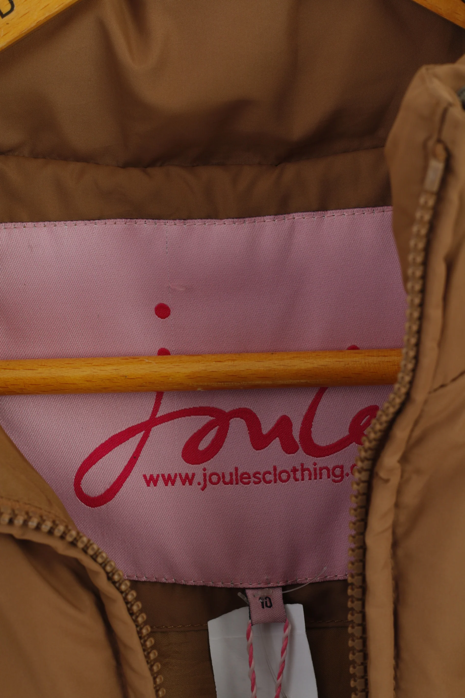 New Joules Women 10 S Vest Gilet Brown Bodywarmer Full Zipper Baltic Top - Image 5