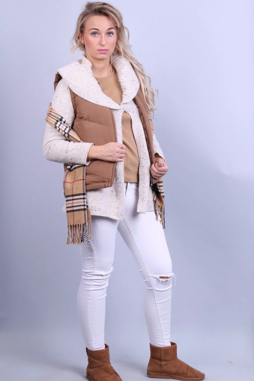 New Joules Women 10 S Vest Gilet Brown Bodywarmer Full Zipper Baltic Top - Image 8