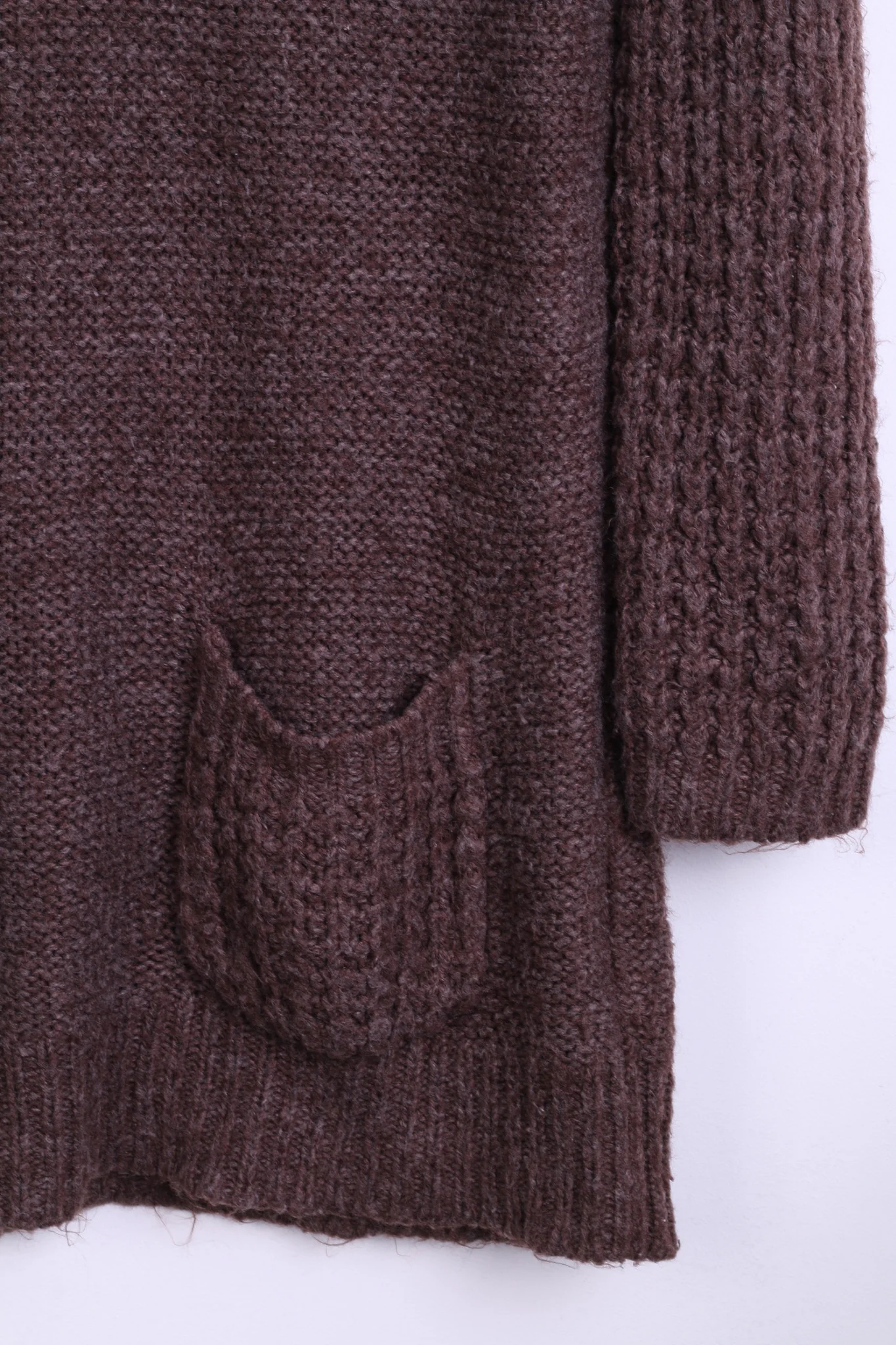 New Look Womens 14 L/XL Jumper Long Sweater Walnut Crew Neck - Image 4