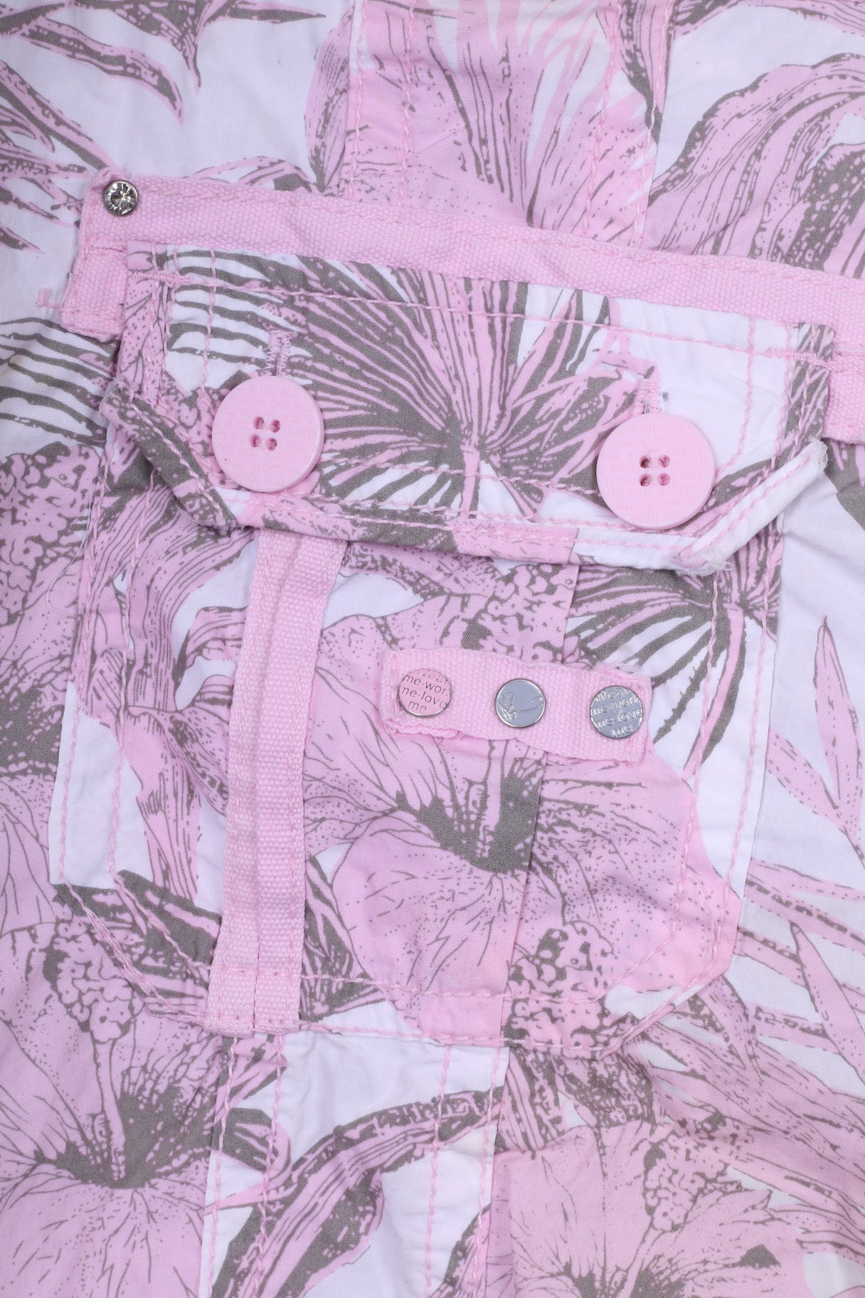 New Look Womens 16 44 Shorts Pants Pink Surf Wear Cotton Flower Print Beach - Image 6