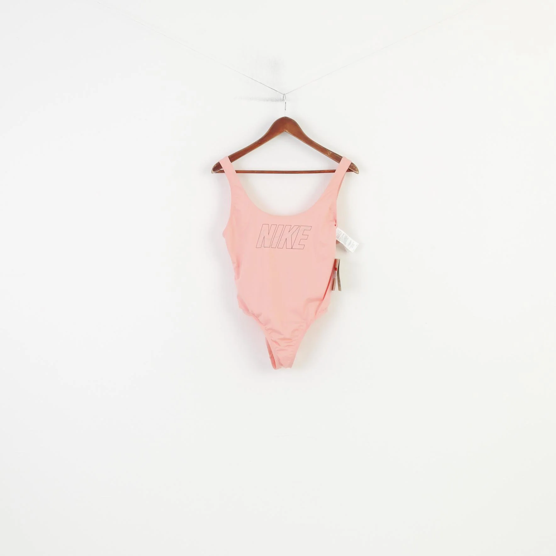 NEW Nike Woman L Swimsuits Pink Waterproof Elastic Sport Swimming Sleevelees One Piece Top