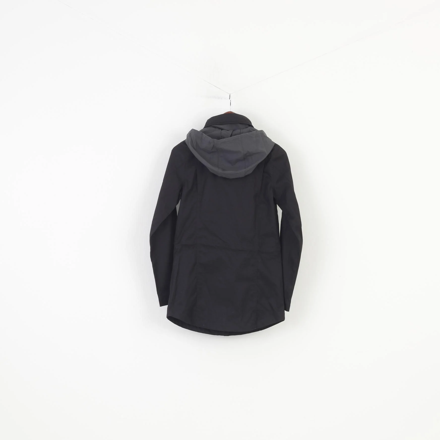 NEW Nike Woman XS Jacket Black Full Double Zipper Cotton Retractable Hood Breathable Top - Image 11