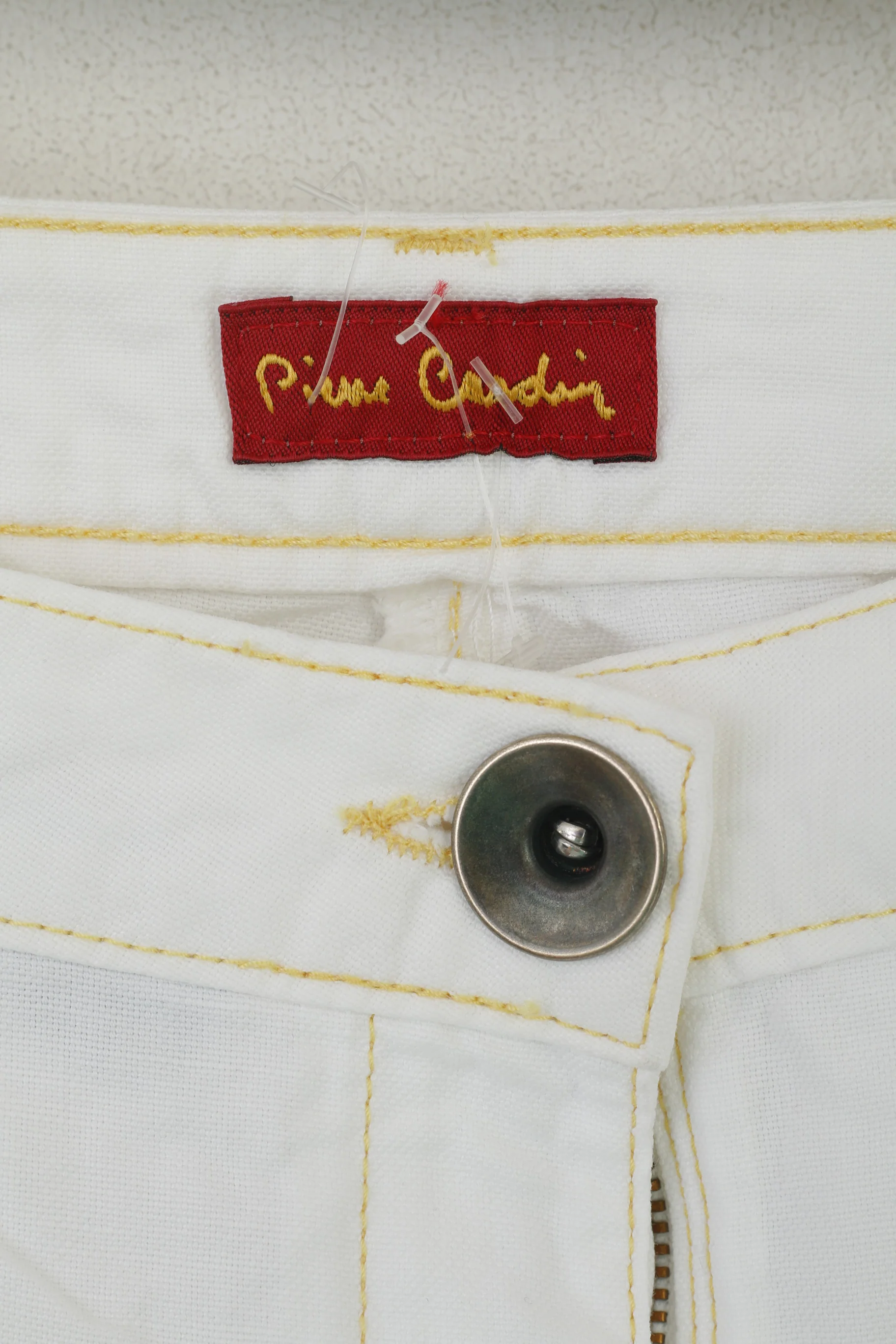 New Pierre Cardin Women 38 M Capri Trousers White Cinfy Cotton Linen Cropped Pants - Image 5