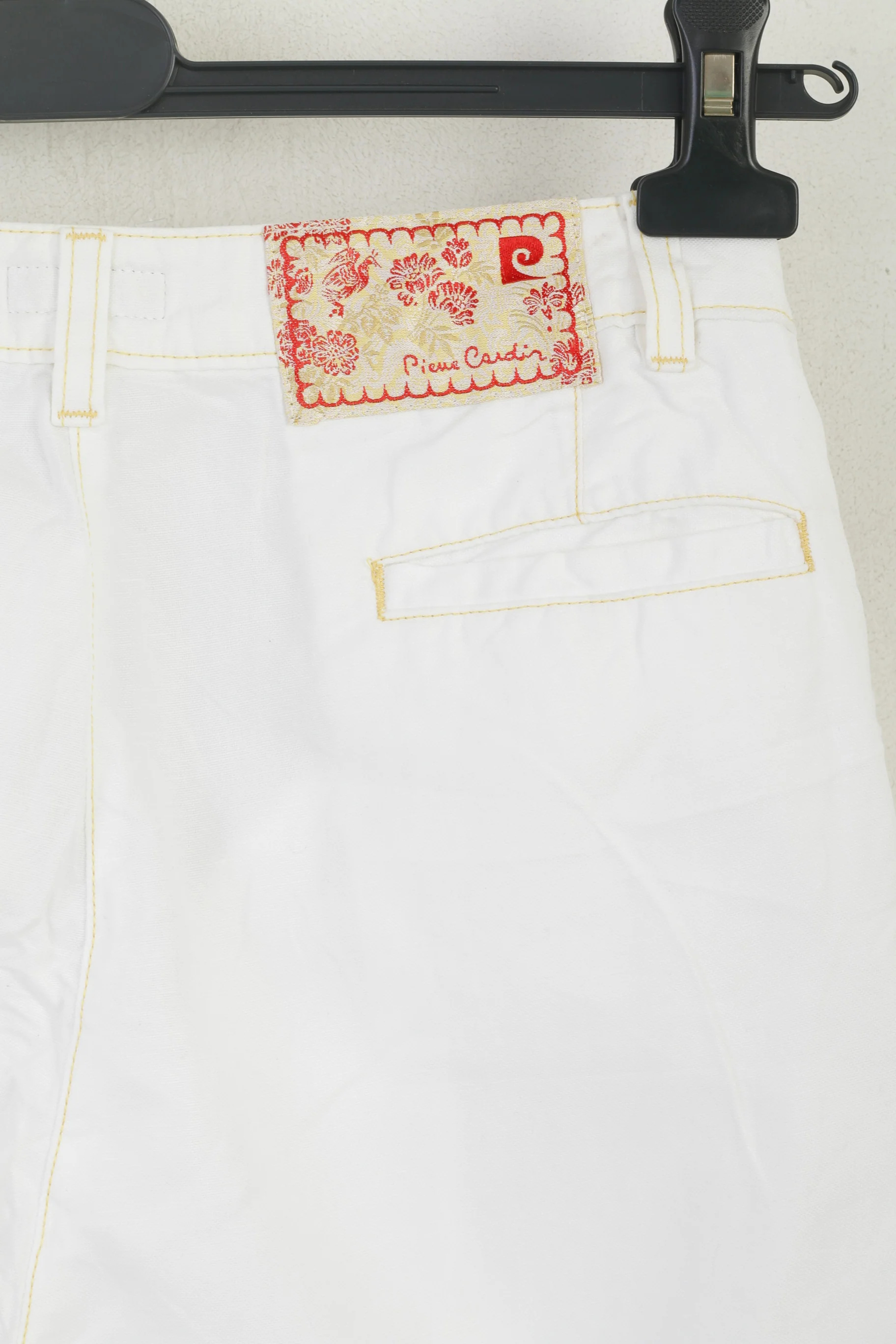 New Pierre Cardin Women 38 M Capri Trousers White Cinfy Cotton Linen Cropped Pants - Image 8