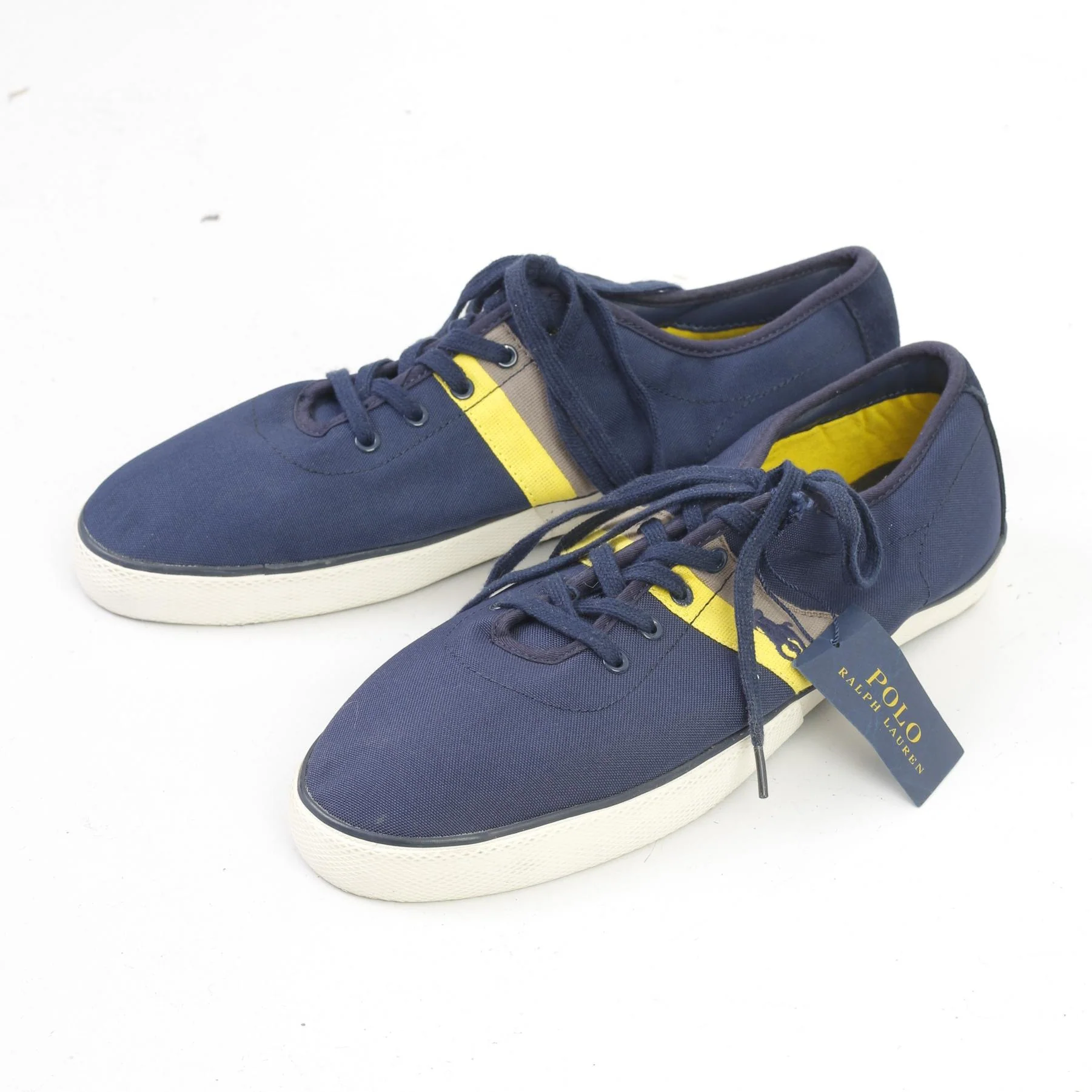NEW Polo Ralph Lauren Men 12 45 Shoes Navy Training Laces Sneakers