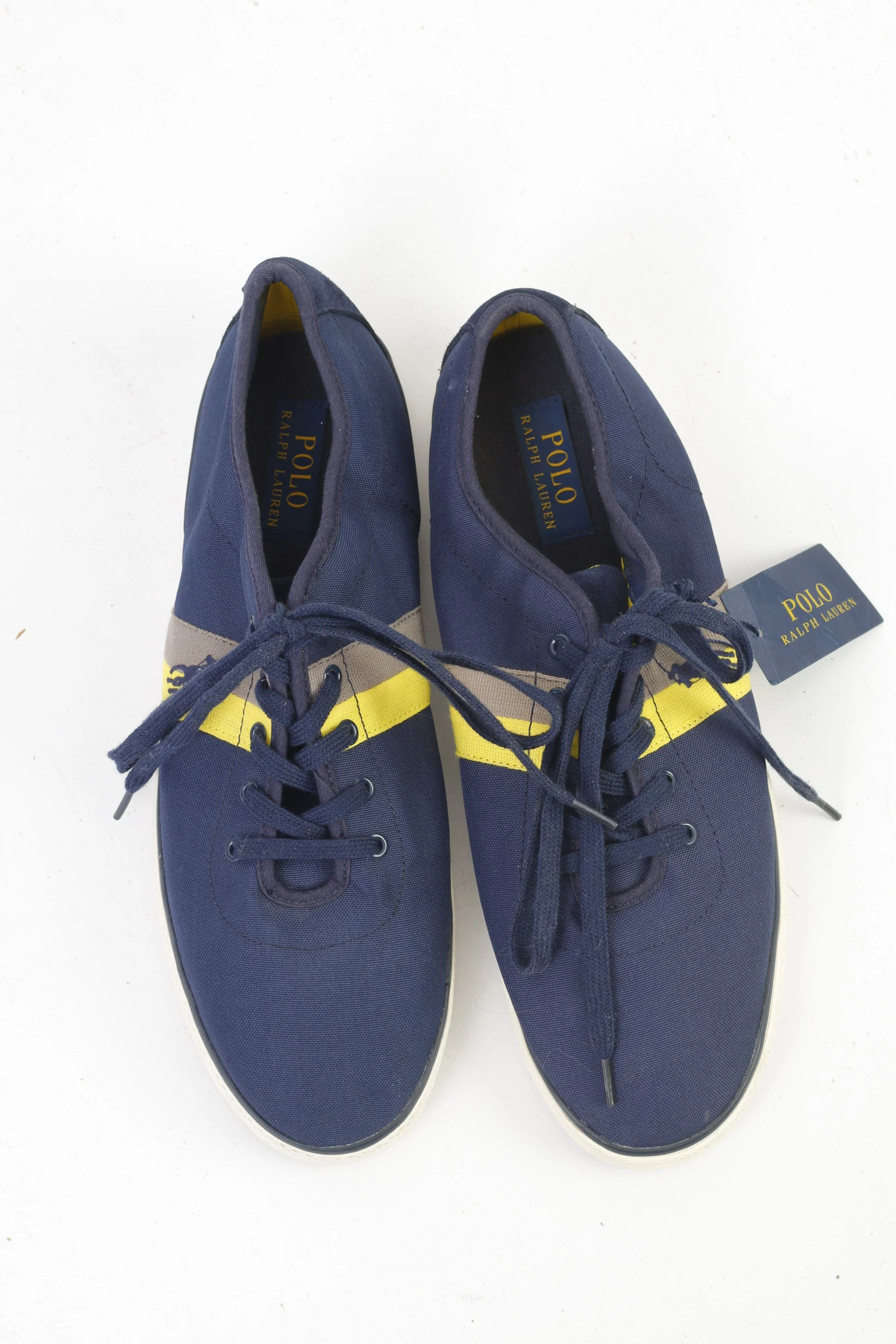NEW Polo Ralph Lauren Men 12 45 Shoes Navy Training Laces Sneakers - Image 4
