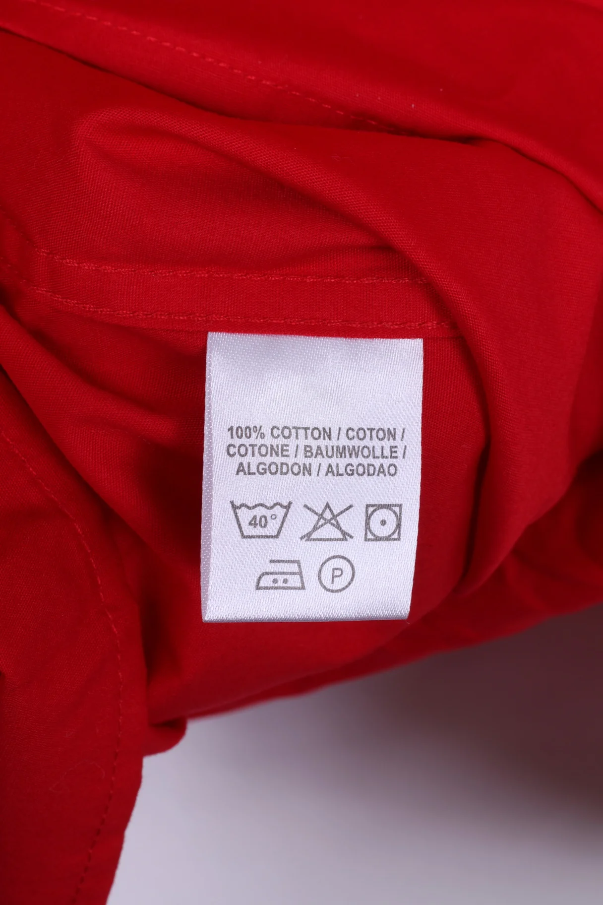 New Russell Collection Mens 41/42 16/16.5 L Casual Shirt Red Long Sleeve Cotton - Image 7