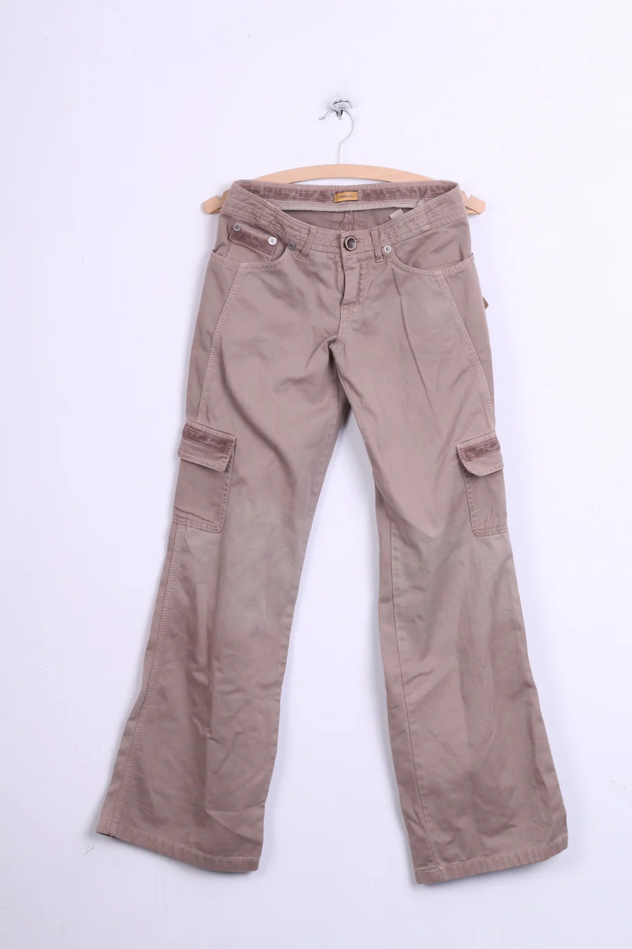 New Stefanel Womens 40 S Trousers Gold Pantalone Over Drill