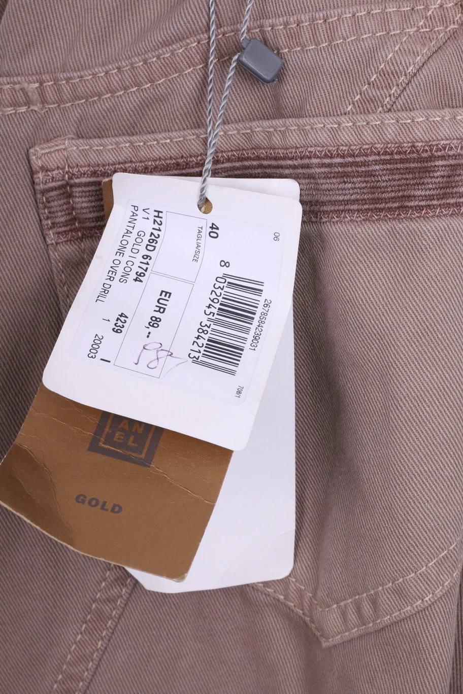 New Stefanel Womens 40 S Trousers Gold Pantalone Over Drill - Image 6