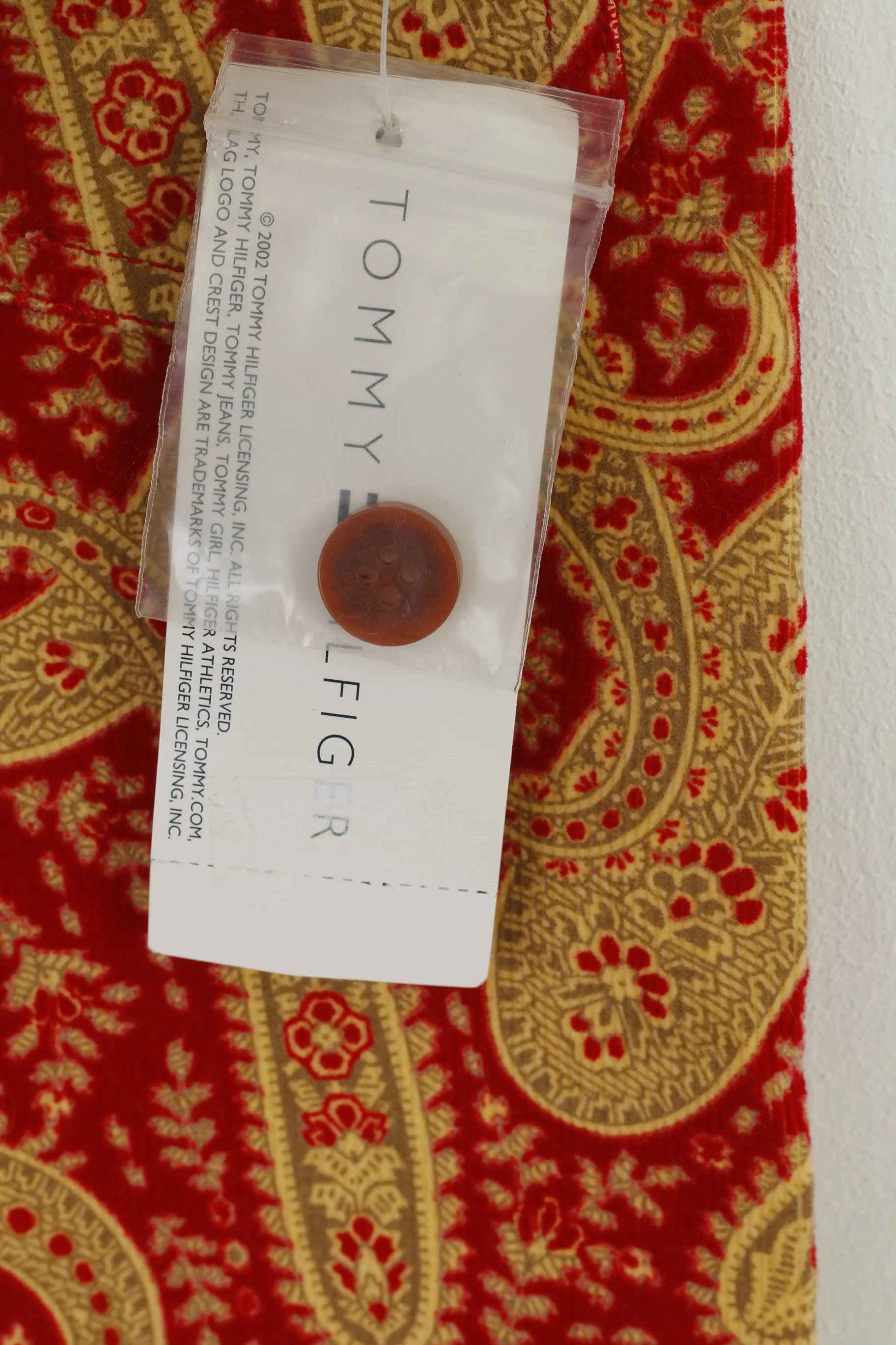 New Tommy Hilfiger Women 4 S Skirt Red Mustard London Paisley Pockets Mini - Image 5