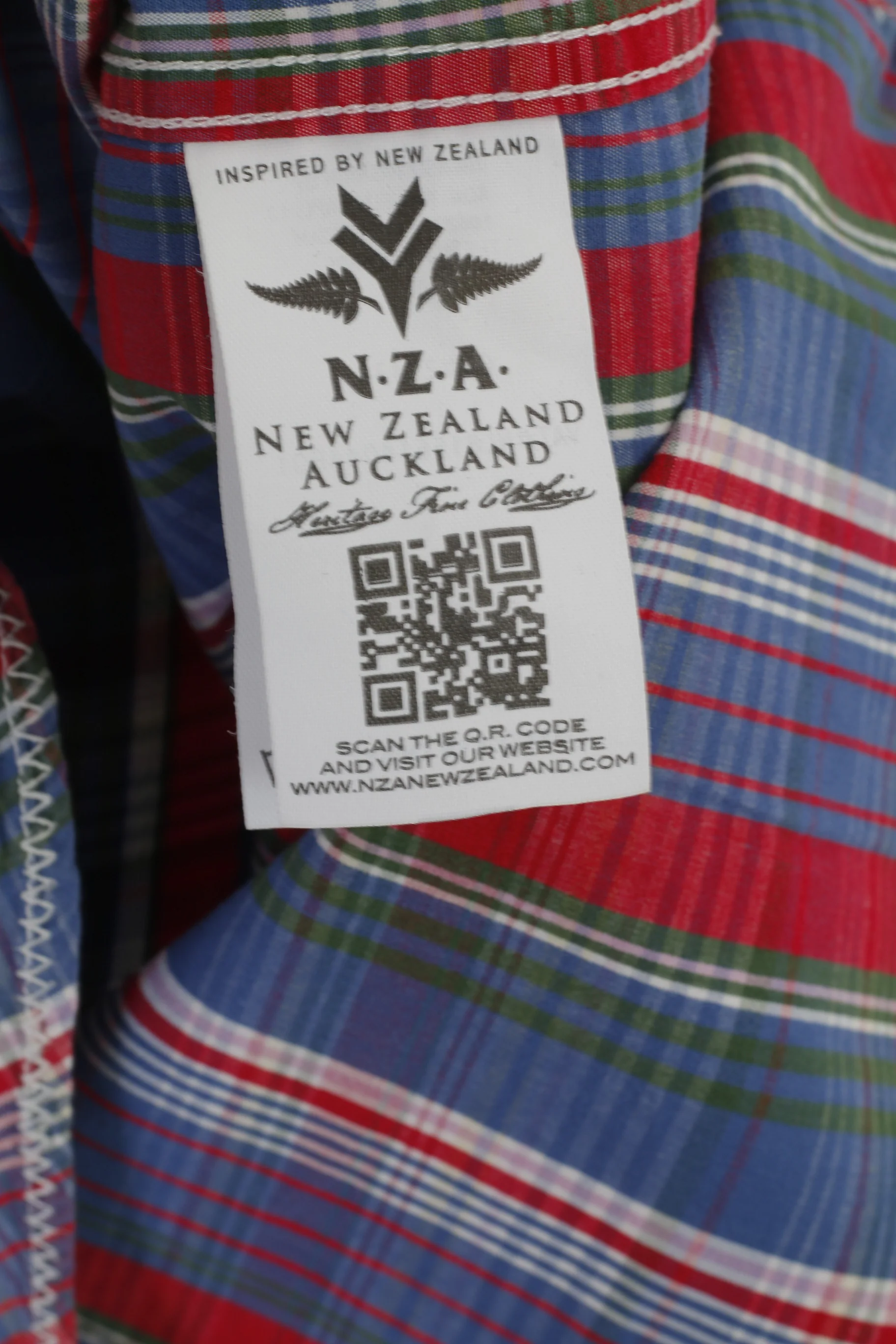 New Zealand Auckland Men XL Casual Shirt Blue Check Cotton Long Sleeve Top - Image 5