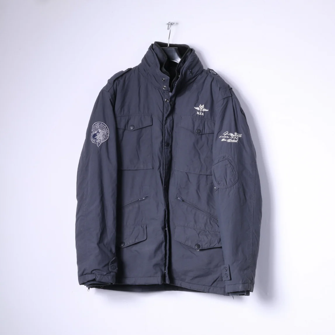 New Zealand Auckland Mens XXL Jacket Navy Padded Removable Lining Hidden Hood Top - Image 2