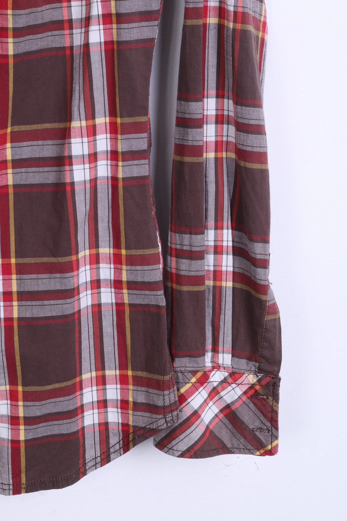 New Zealand Auckland Womens 3 L Casual Shirt Check Cotton Ruffle - Image 2