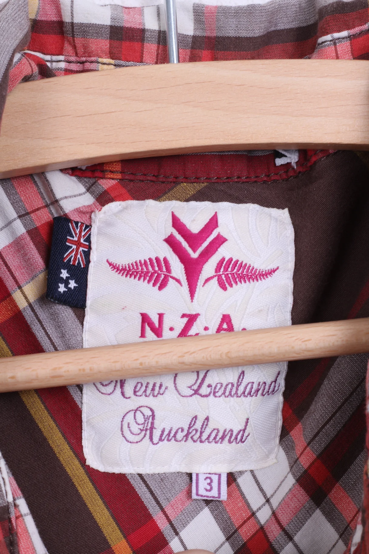 New Zealand Auckland Womens 3 L Casual Shirt Check Cotton Ruffle - Image 4