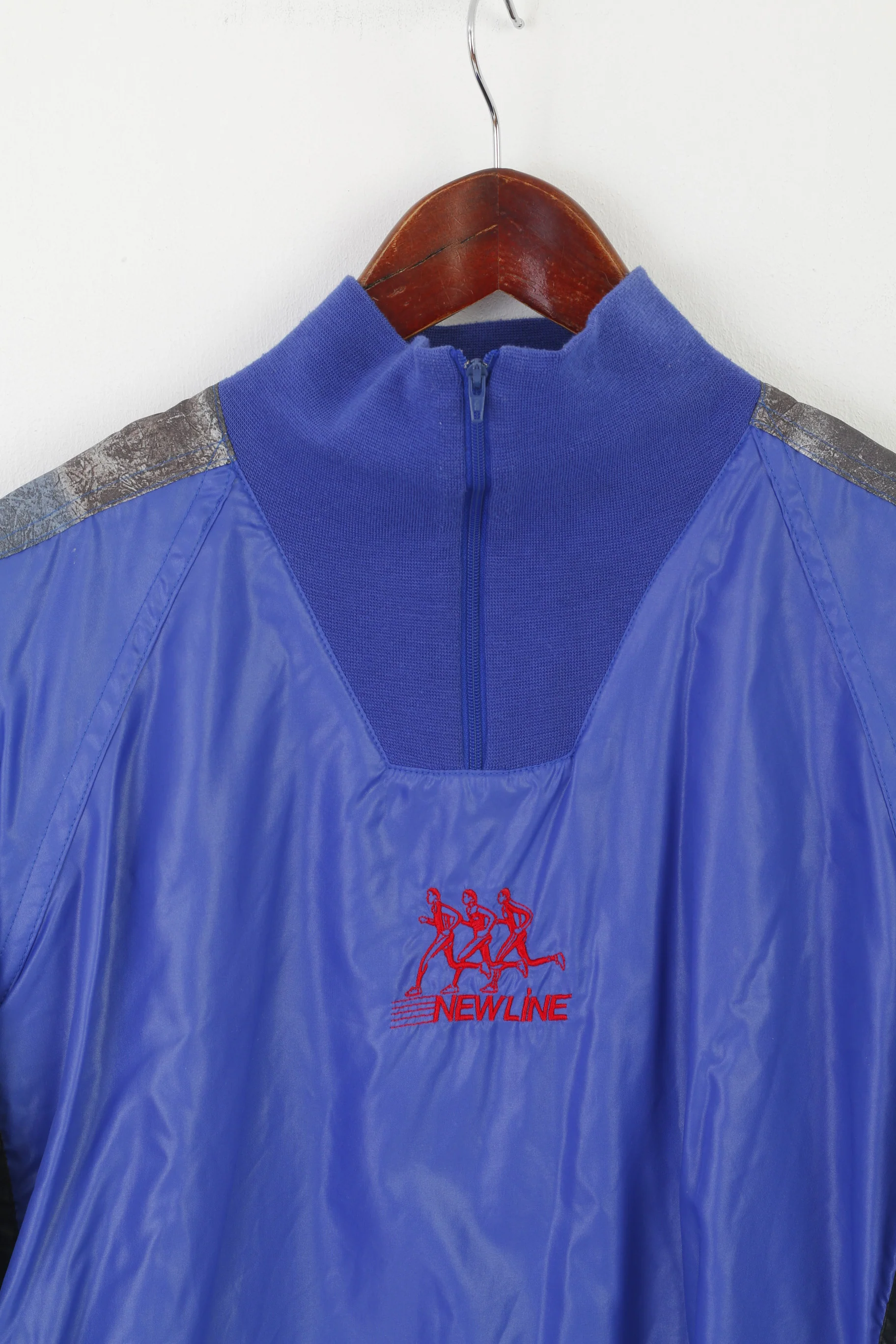 Newline Men L Jacket Navy Vintage 90s Zip Neck Nylon Performance Sport Pullover Top - Image 2