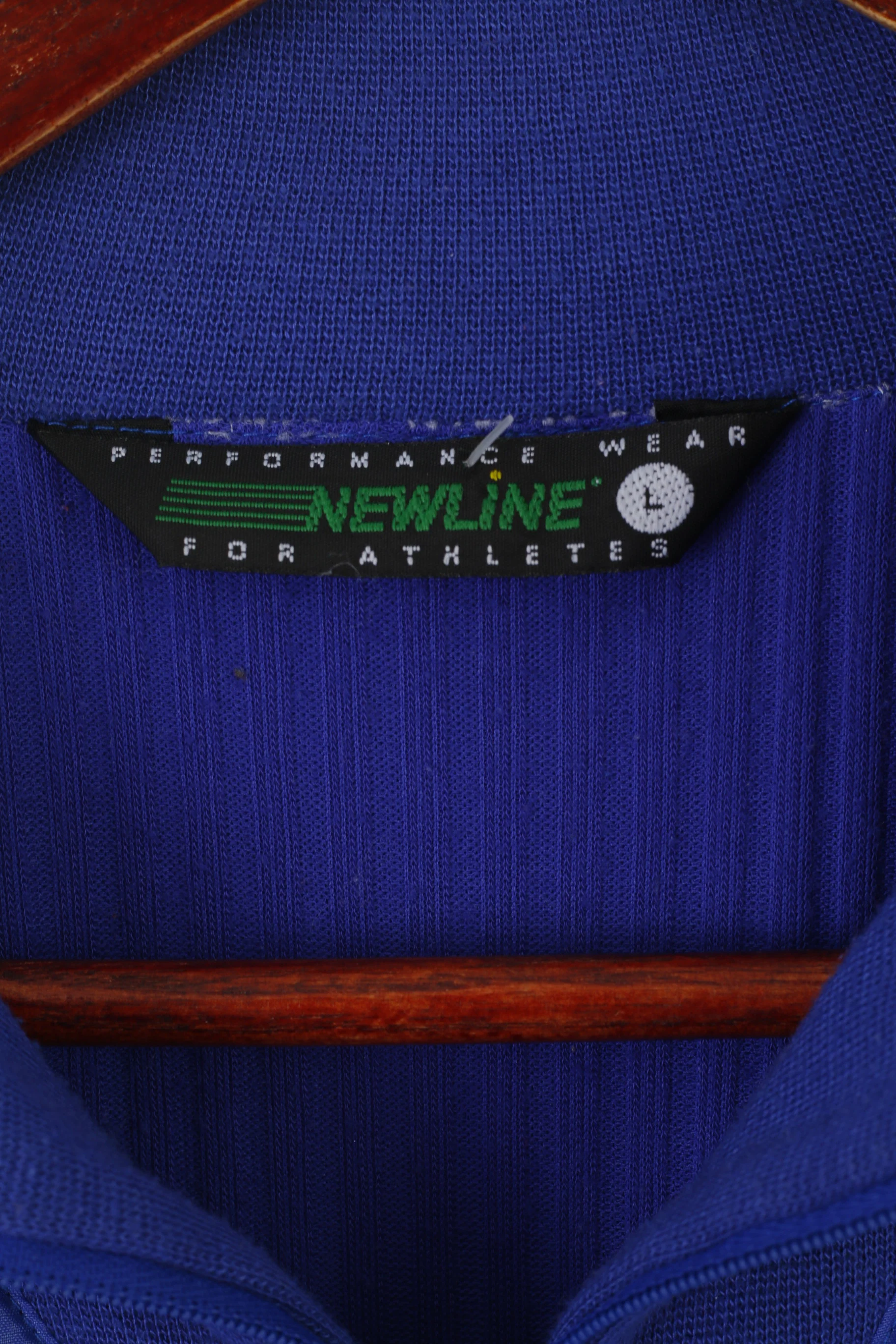 Newline Men L Jacket Navy Vintage 90s Zip Neck Nylon Performance Sport Pullover Top - Image 5