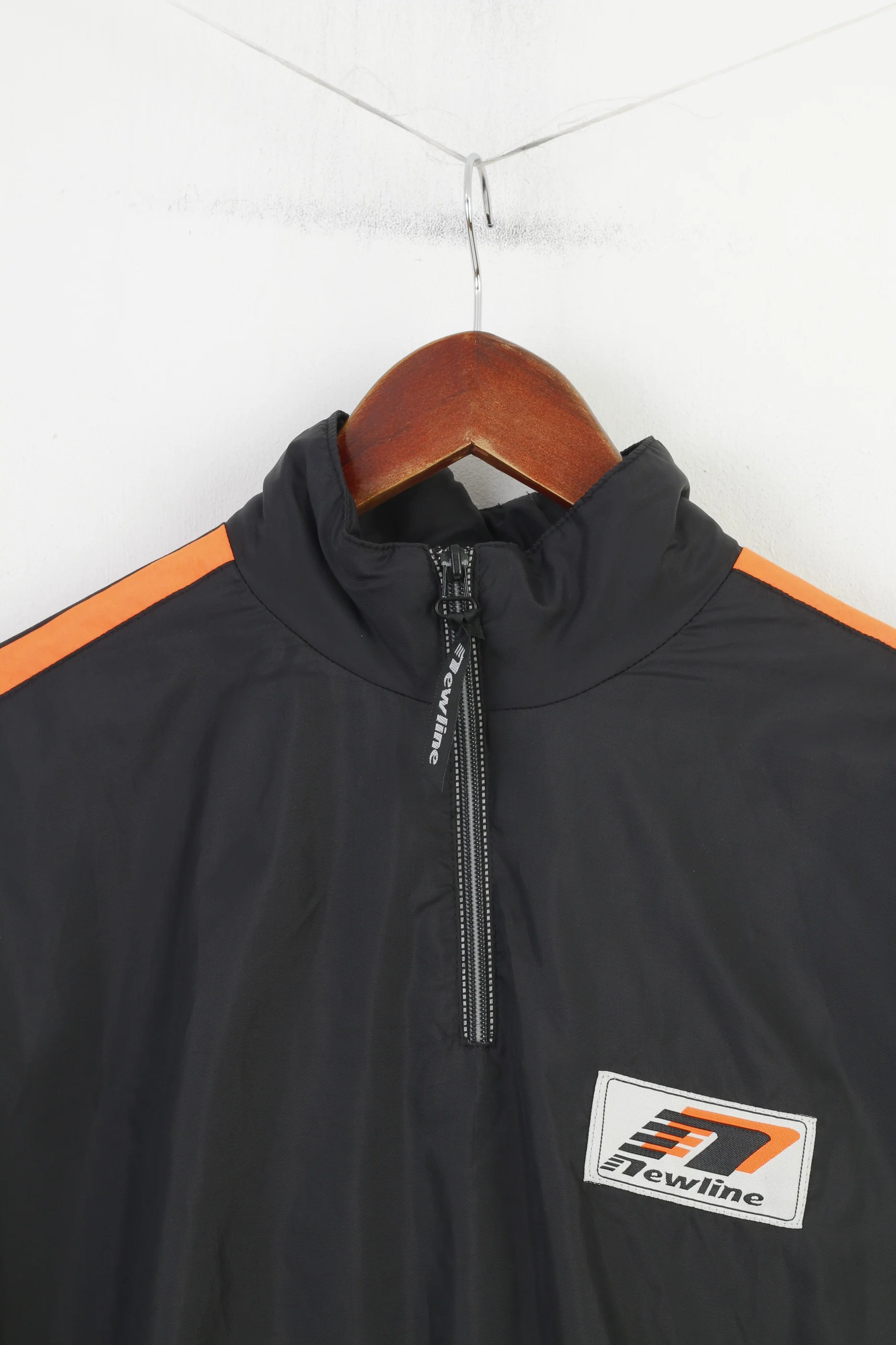 Newline Men S Jacket Black Run Performance Wear Nylon Sport Zip Neck Top - Image 2