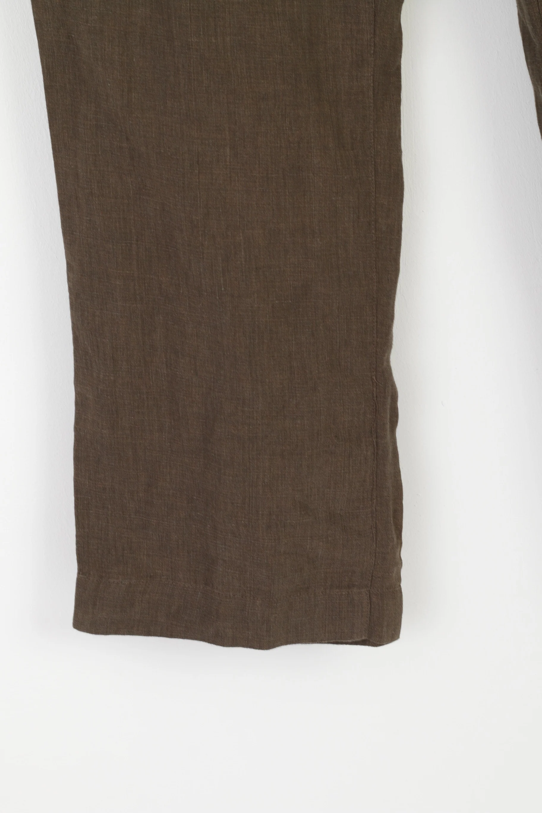 Next Men 38 Trousers Brown 100% Linen Pockets Summer Casual Pants - Image 2