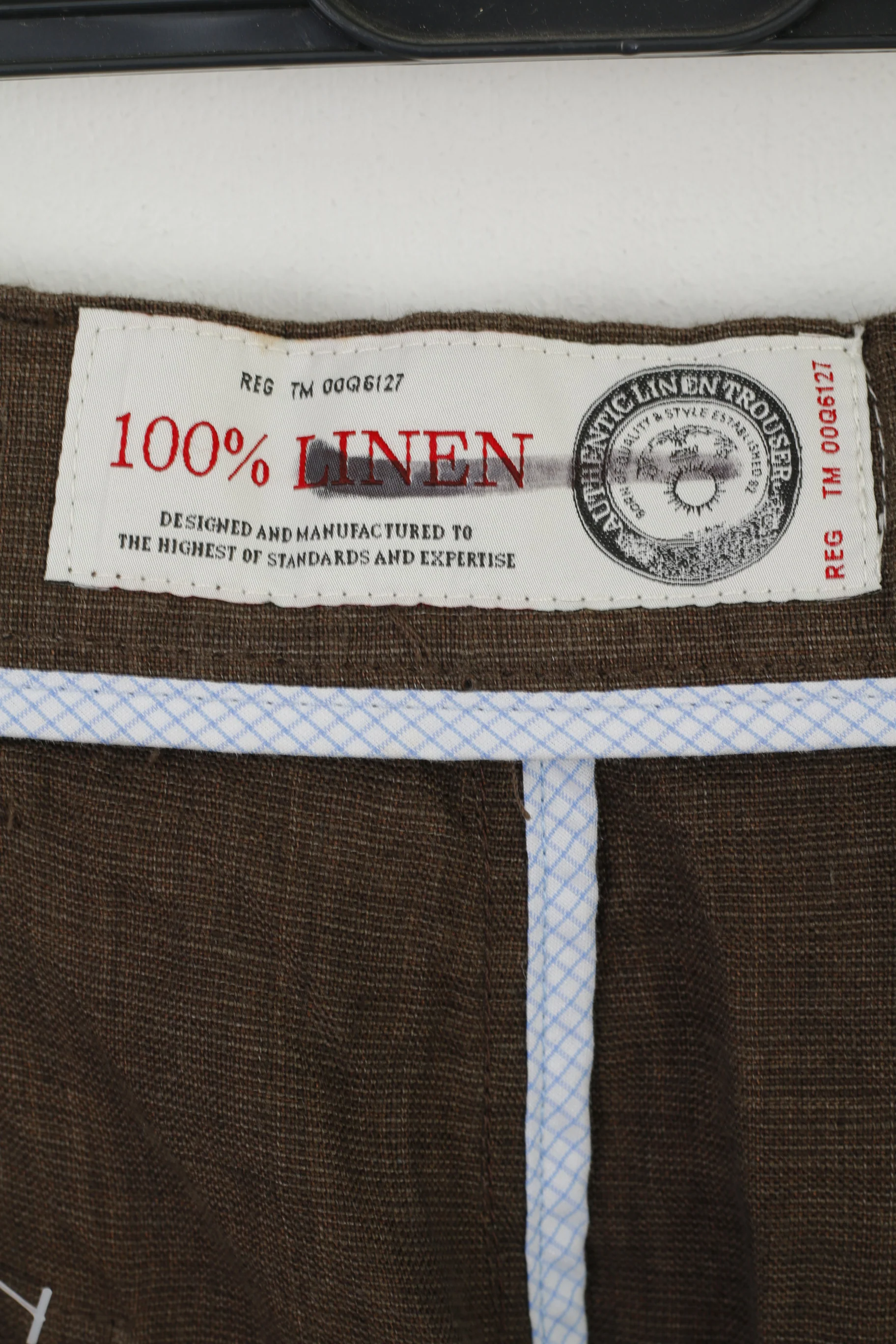Next Men 38 Trousers Brown 100% Linen Pockets Summer Casual Pants - Image 3