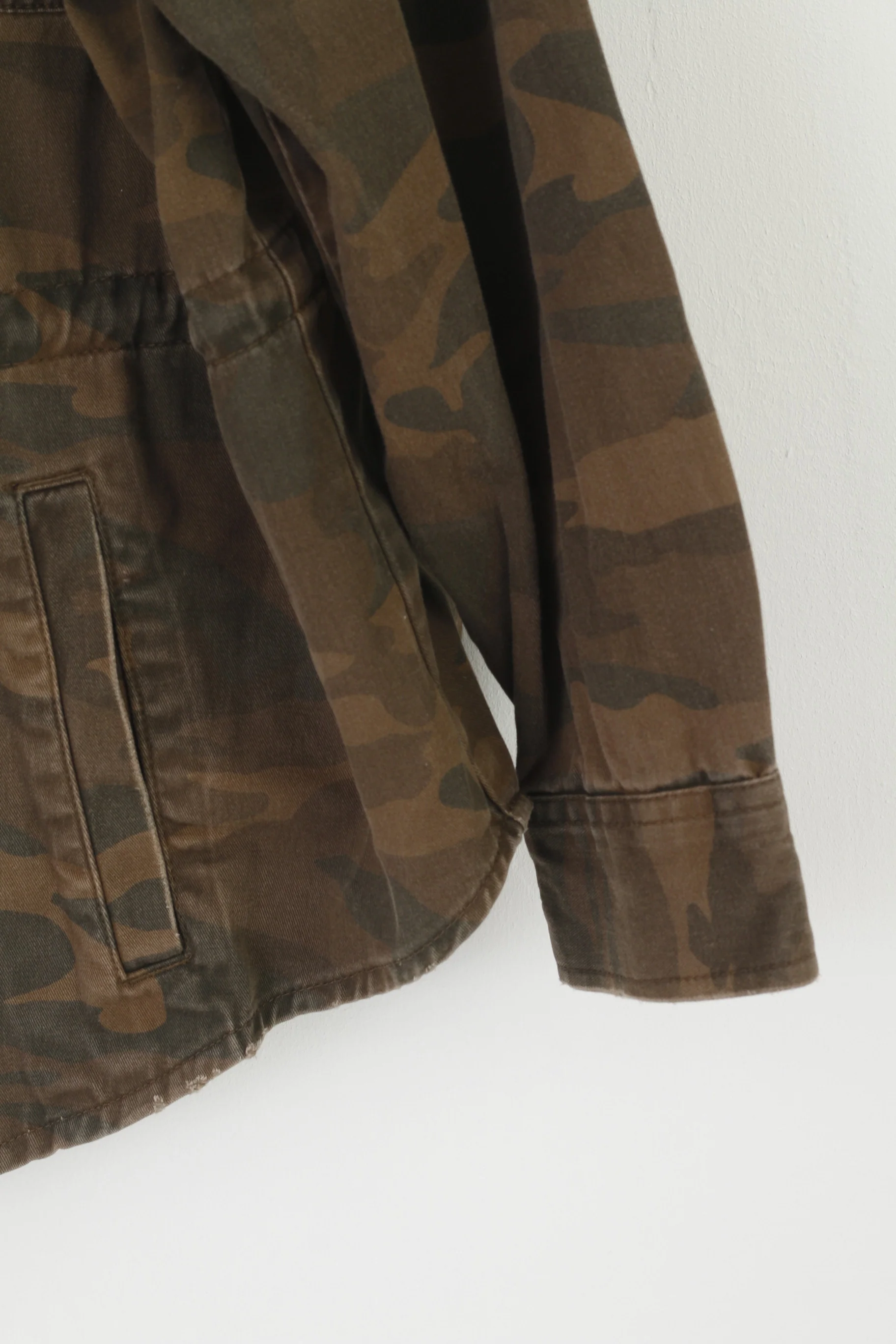 Next Outerwear Women 22 XL Jacket Brown Camuflage Military Full Zipper Combat Top - Image 3