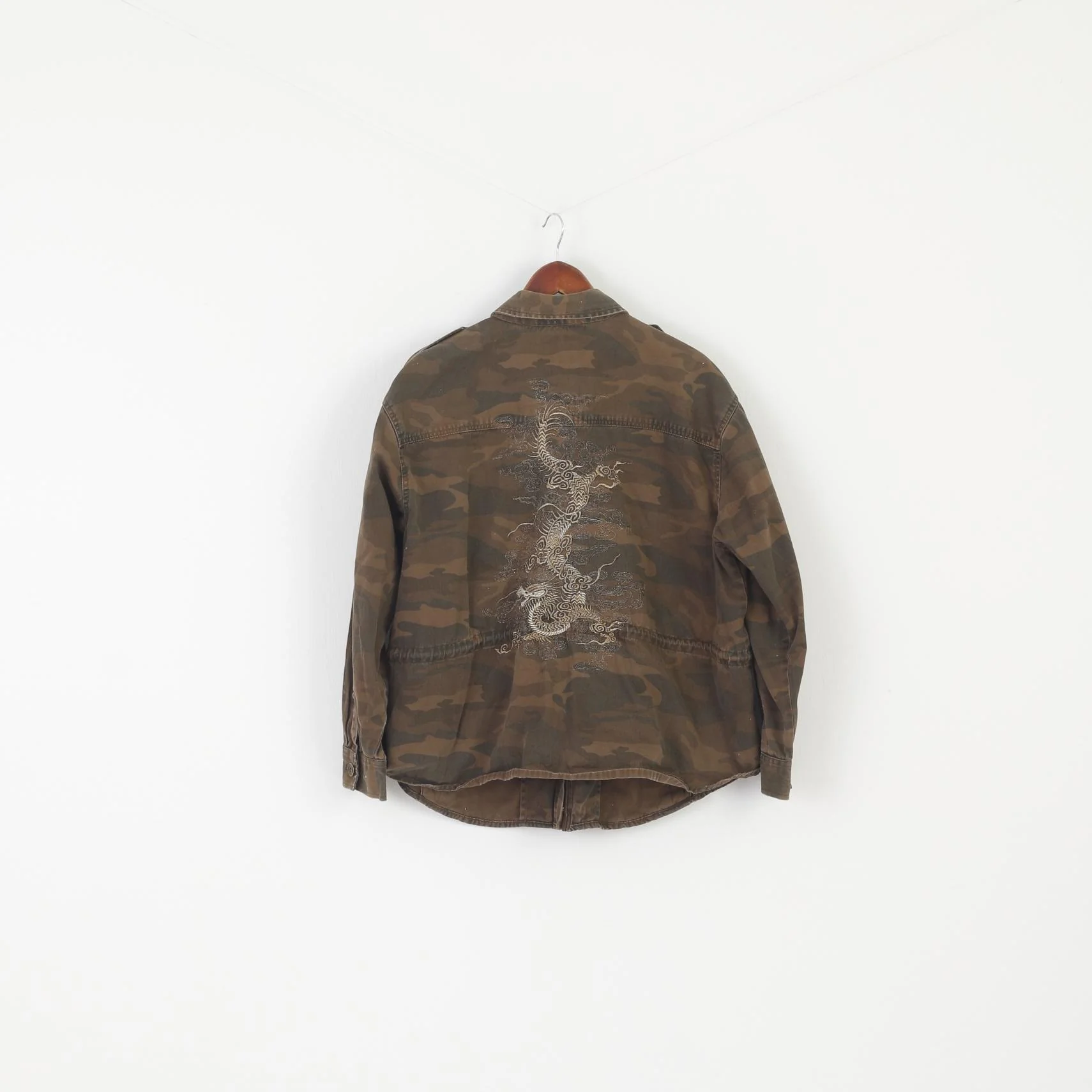 Next Outerwear Women 22 XL Jacket Brown Camuflage Military Full Zipper Combat Top - Image 7