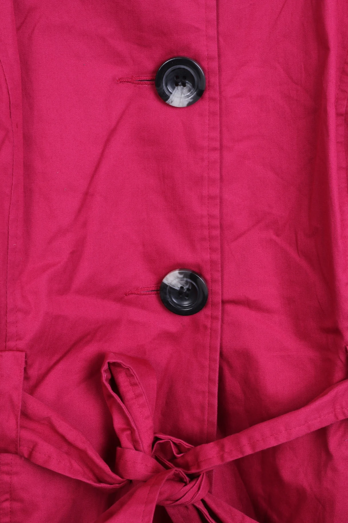 Next Womens 14 M Coat Amaranth Single Breasted Cotton Belted Top - Image 3