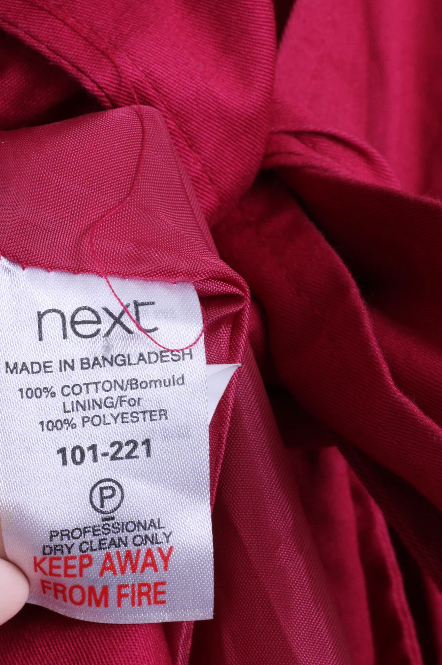 Next Womens 14 M Coat Amaranth Single Breasted Cotton Belted Top - Image 5