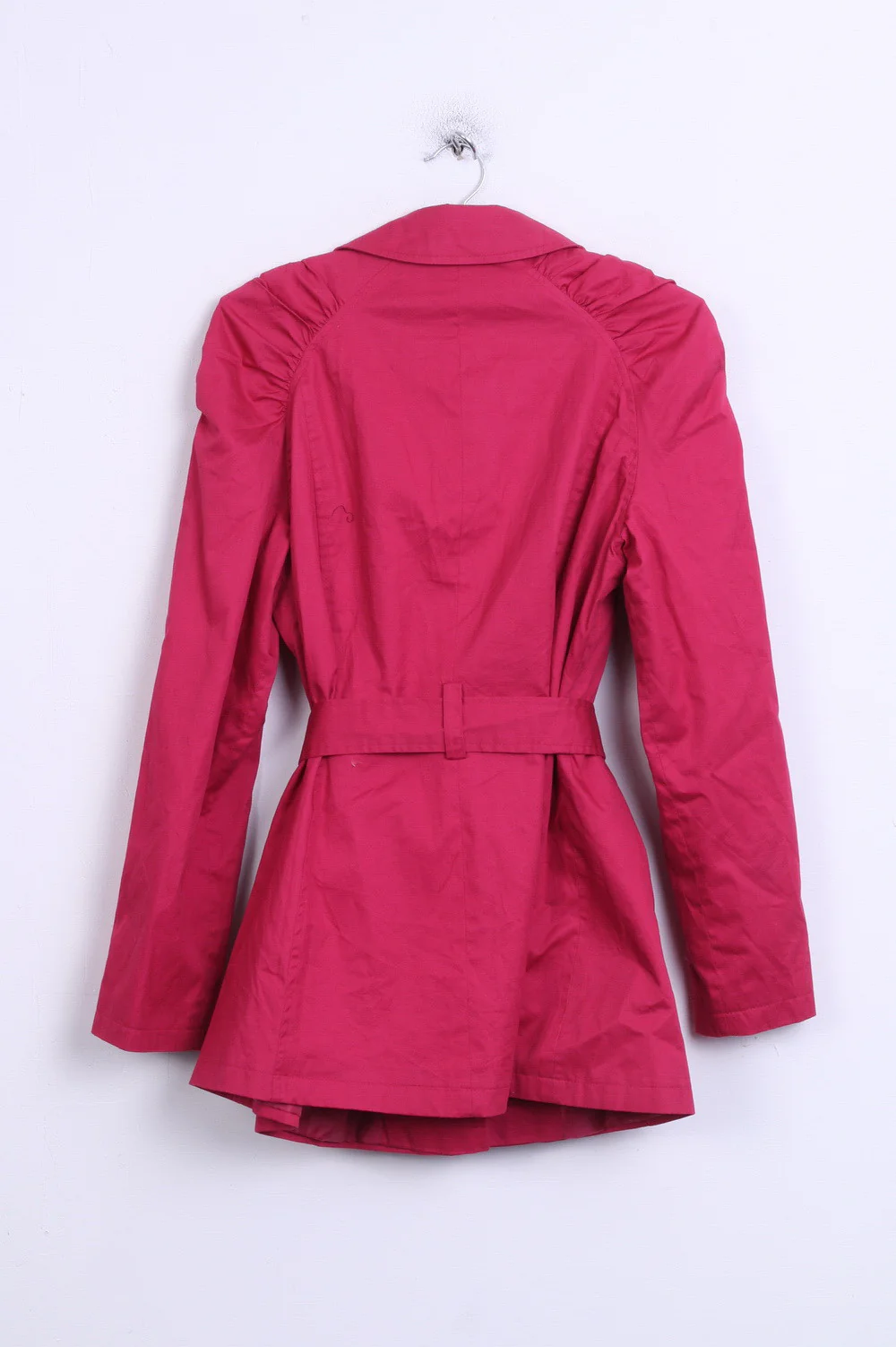 Next Womens 14 M Coat Amaranth Single Breasted Cotton Belted Top - Image 6