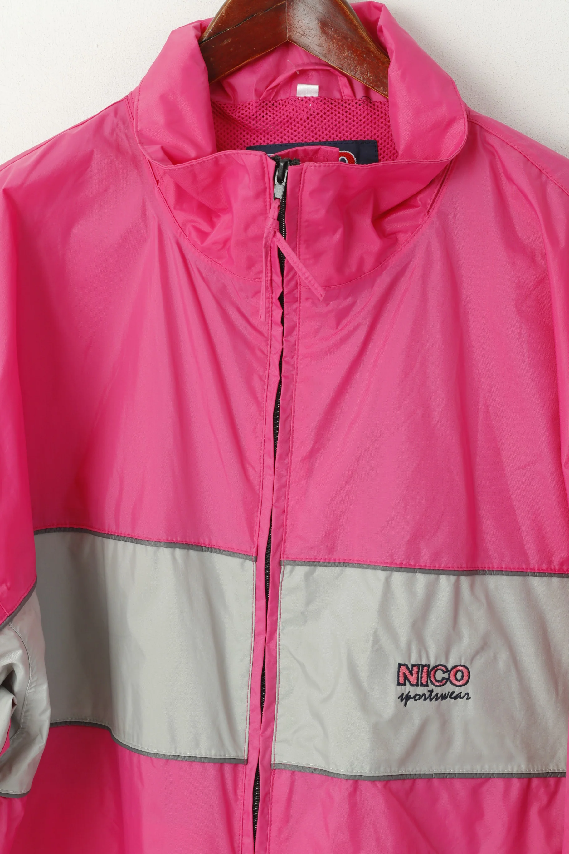 NICO Sportswear Men XL Jacket Pink Nylon Waterproof Extreme 3000mm Zip Up Top - Image 3