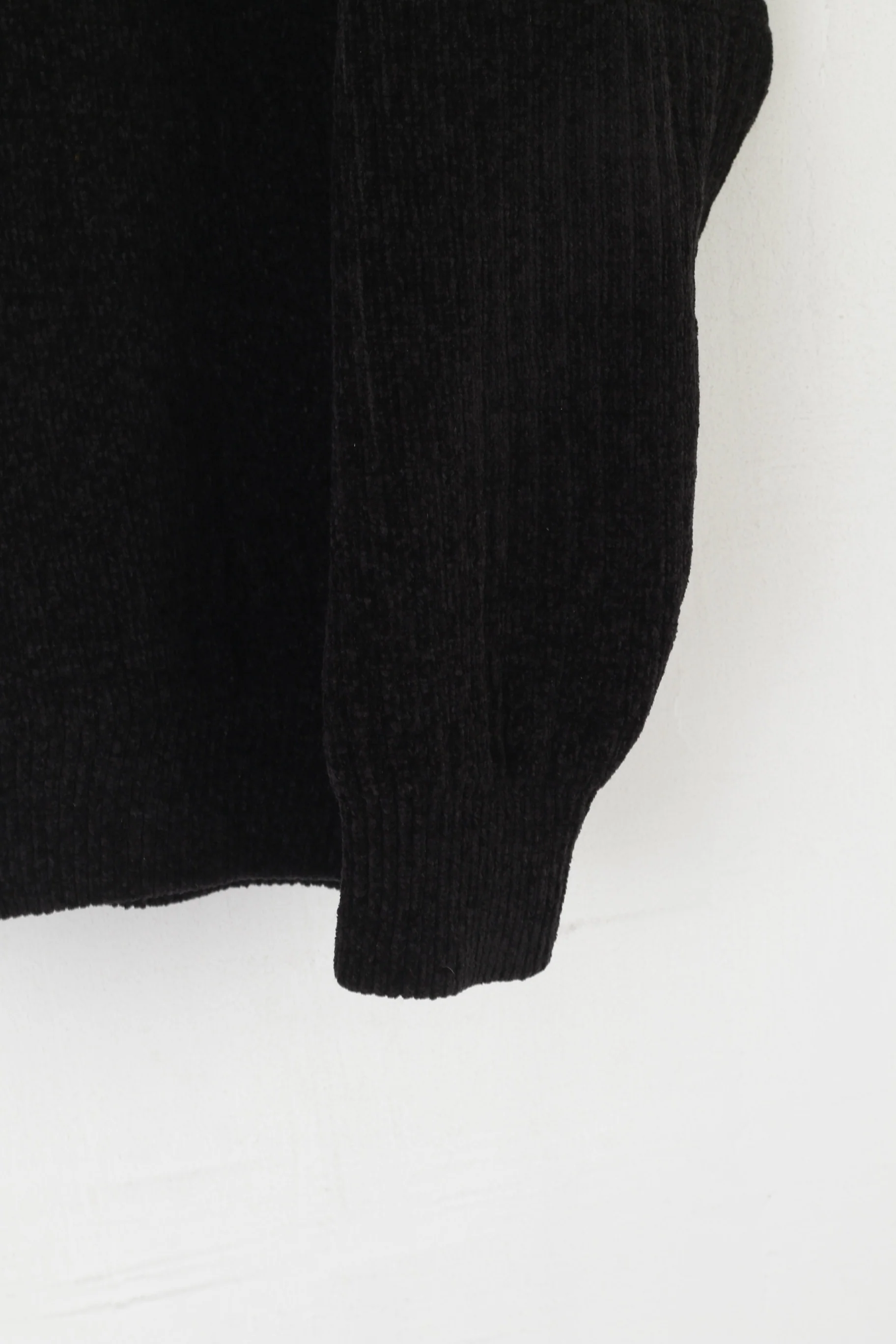 Nihat Trico CNR Men L Cardigan Black Chenille Wool Full Zipper Vintage Sweater - Image 4