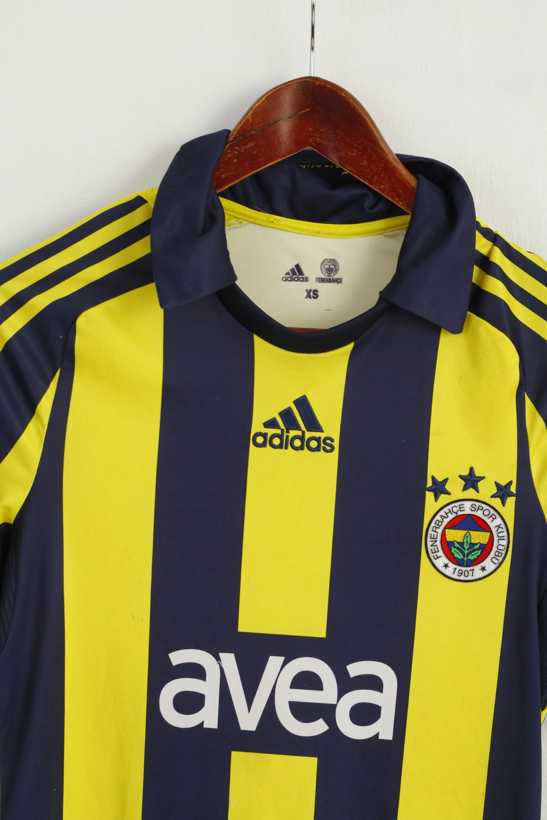 Adidas Fenerbahce Home XS Shirt Yellow Football Turkey Vintage Sportswear Jersey Top - Image 3