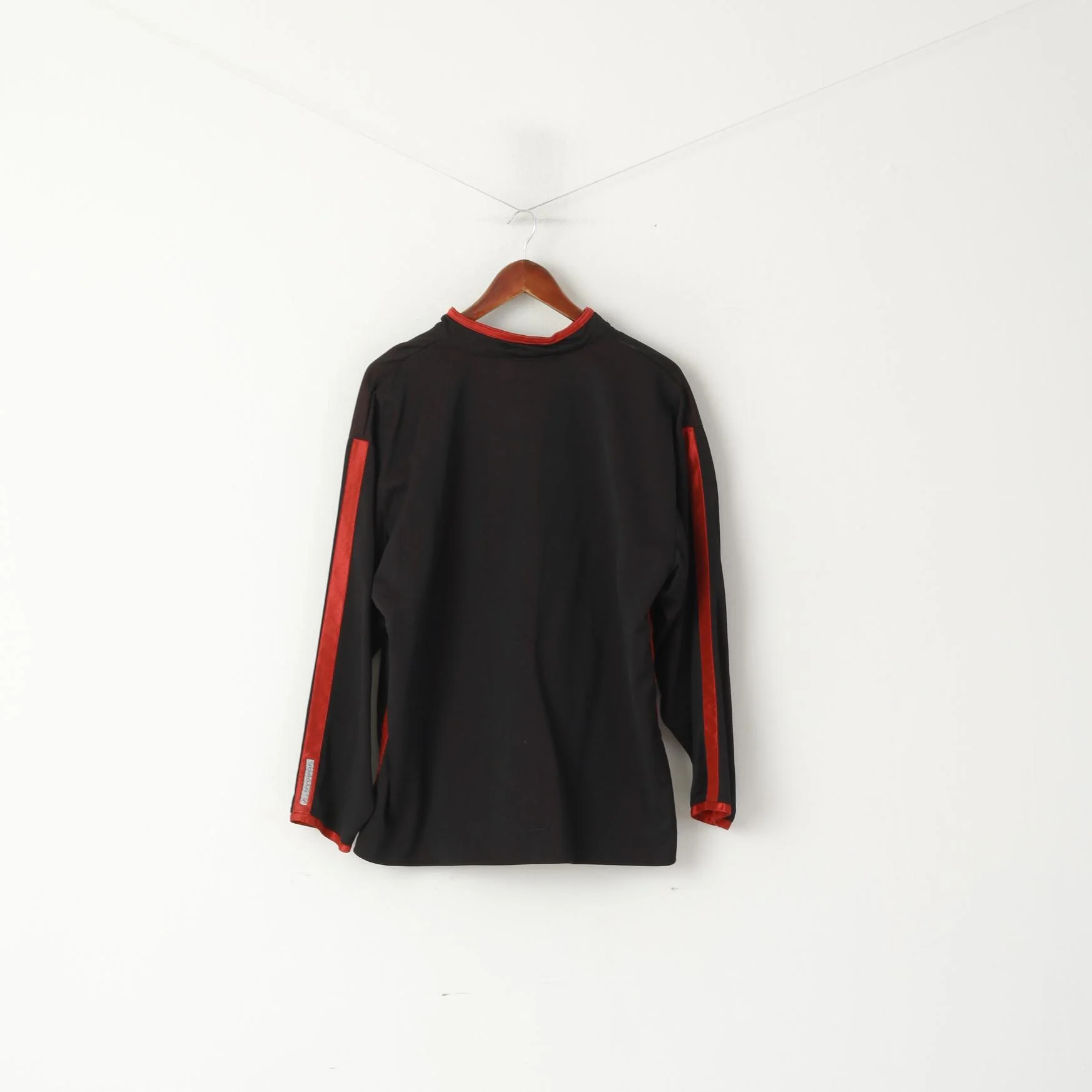 Nike Jordan Men M Sweatshirt Black Shiny Nylon NBA Zip Neck Activewear Top - Image 7