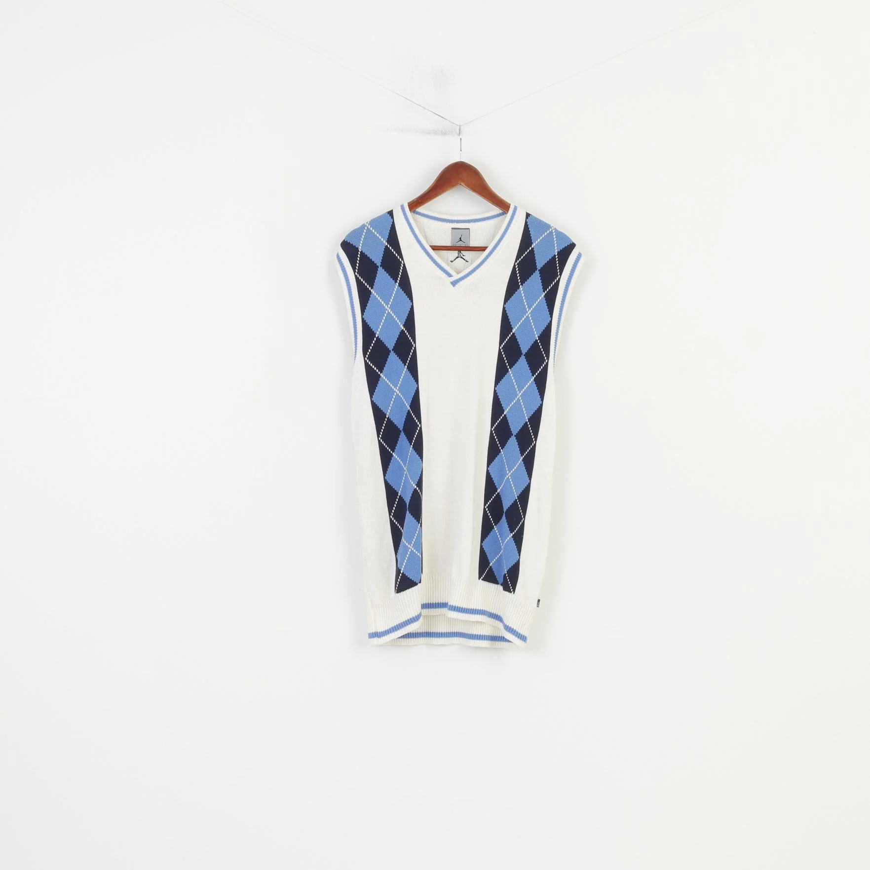 Nike Jordan Woman M Vest Beige Vintage Retro Cotton Blend V Neck Sport Golf Bodywarmer - Image 2