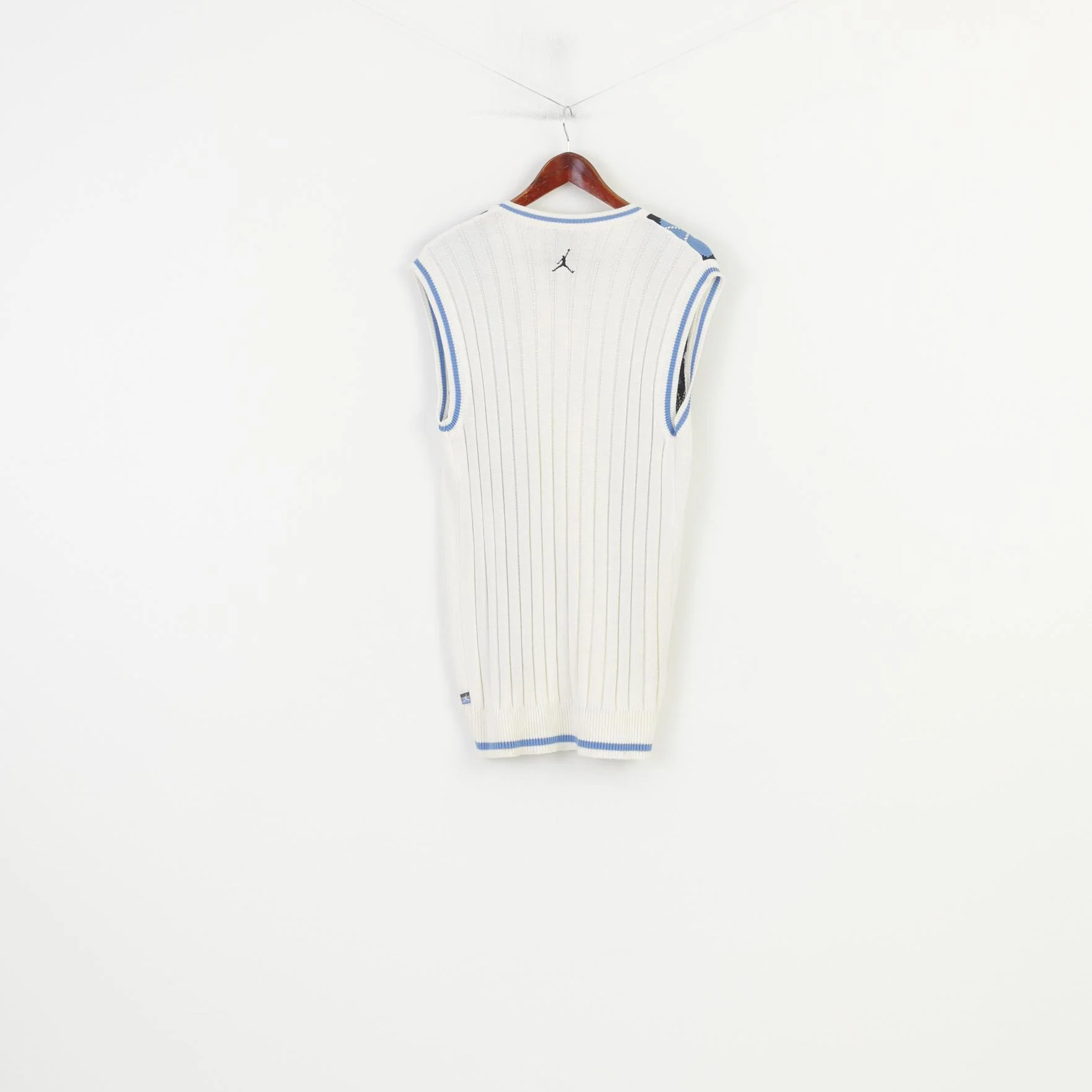 Nike Jordan Woman M Vest Beige Vintage Retro Cotton Blend V Neck Sport Golf Bodywarmer - Image 9